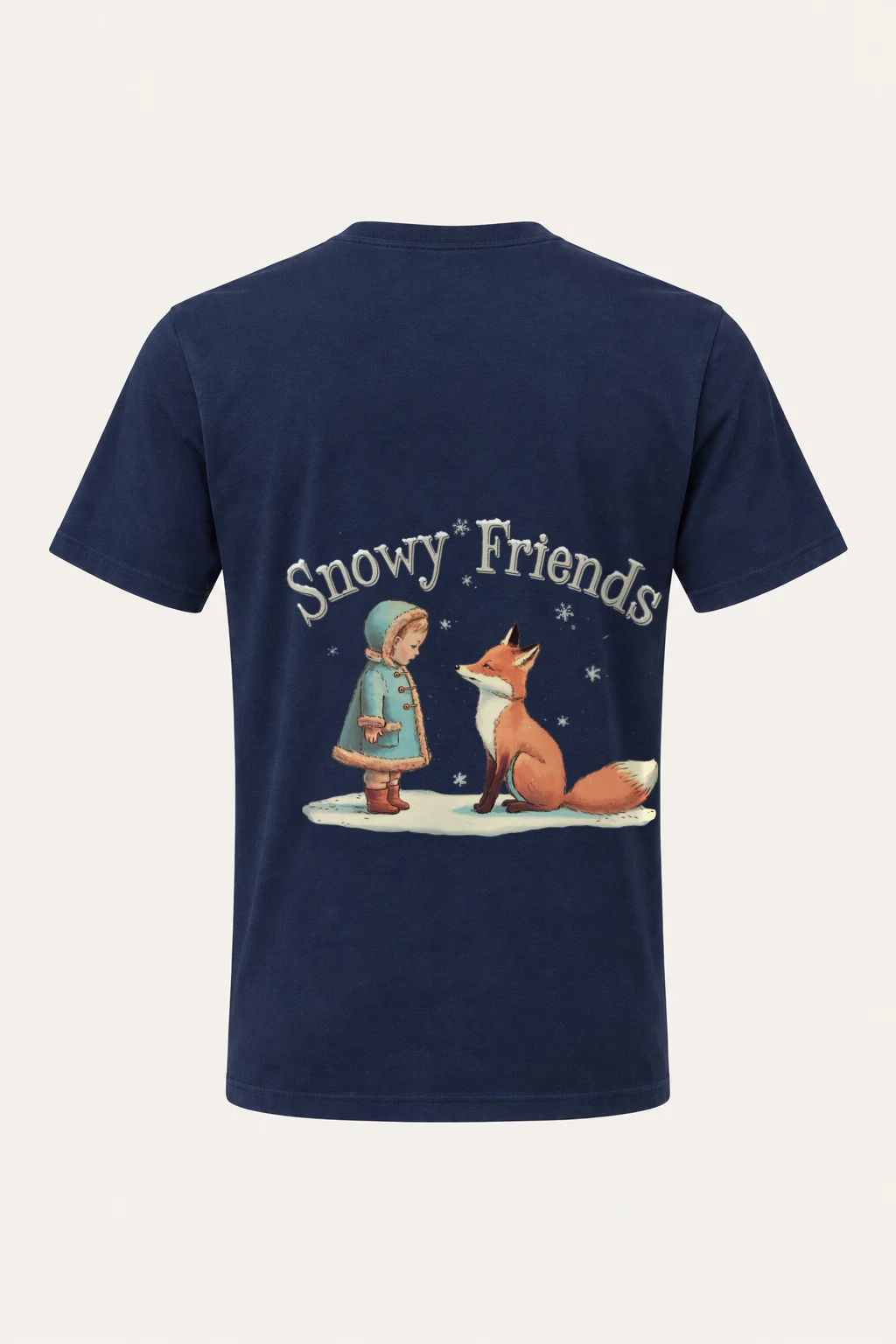 "Snowy Friends" Heavyweight Unisex Crewneck T-shirt | Gildan 5000