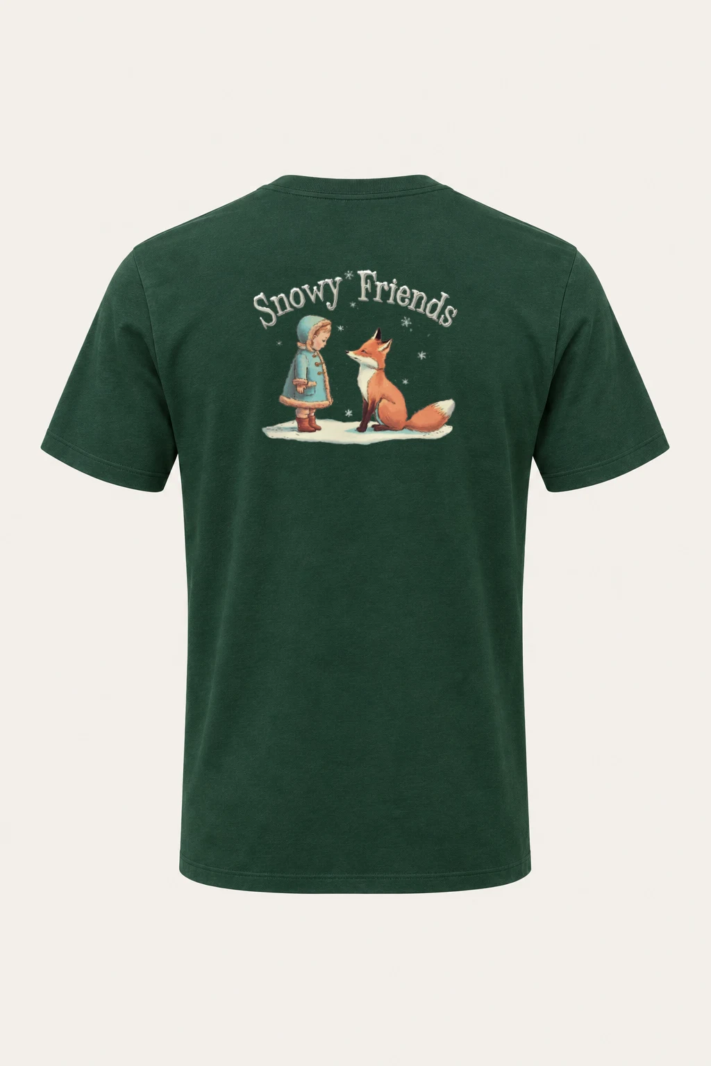 "Snowy Friends" Heavyweight Unisex Crewneck T-shirt | Gildan 5000