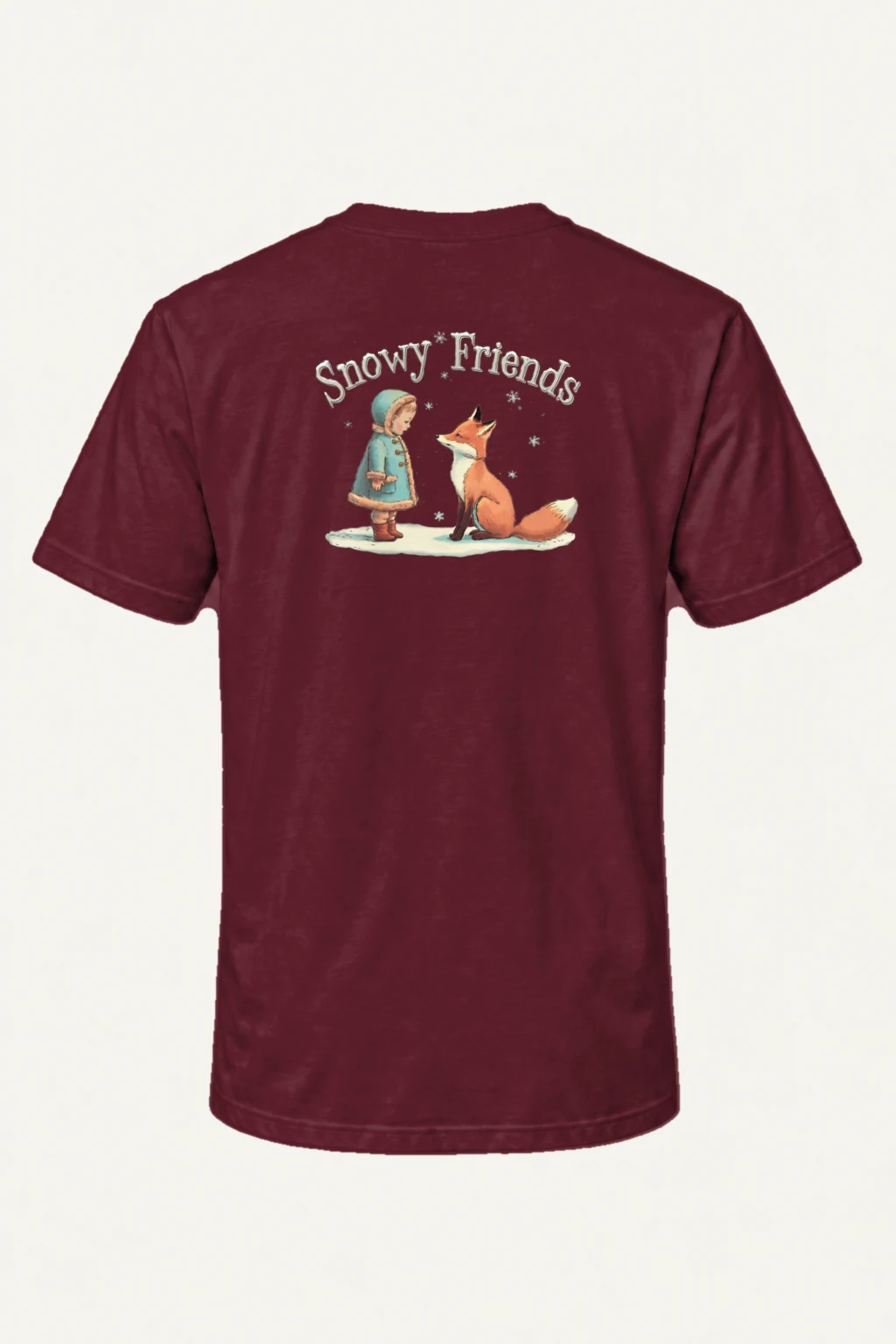 "Snowy Friends" Heavyweight Unisex Crewneck T-shirt | Gildan 5000