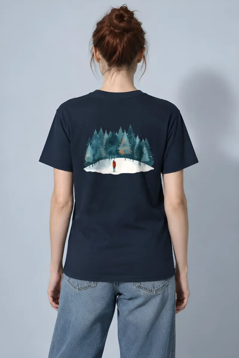 "Snowy Pine Path" Heavyweight Unisex Crewneck T-shirt
