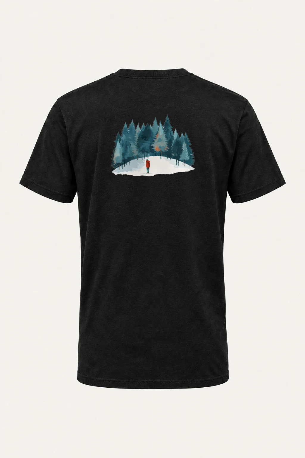 "Snowy Pine Path" Heavyweight Unisex Crewneck T-shirt | Gildan 5000