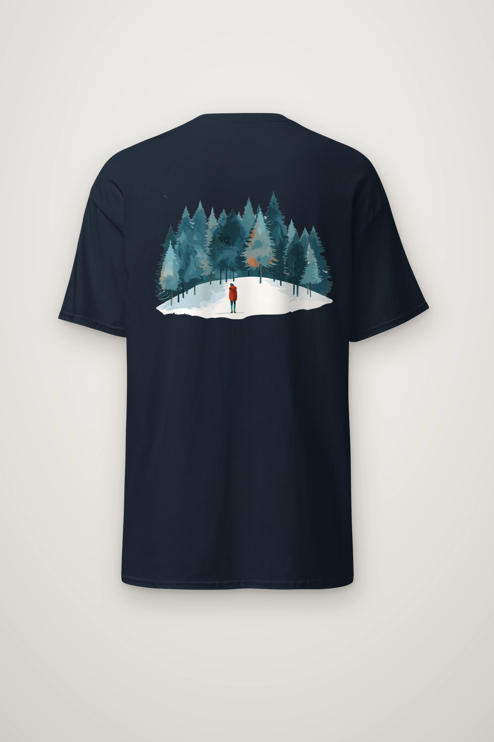 "Snowy Pine Path" Heavyweight Unisex Crewneck T-shirt