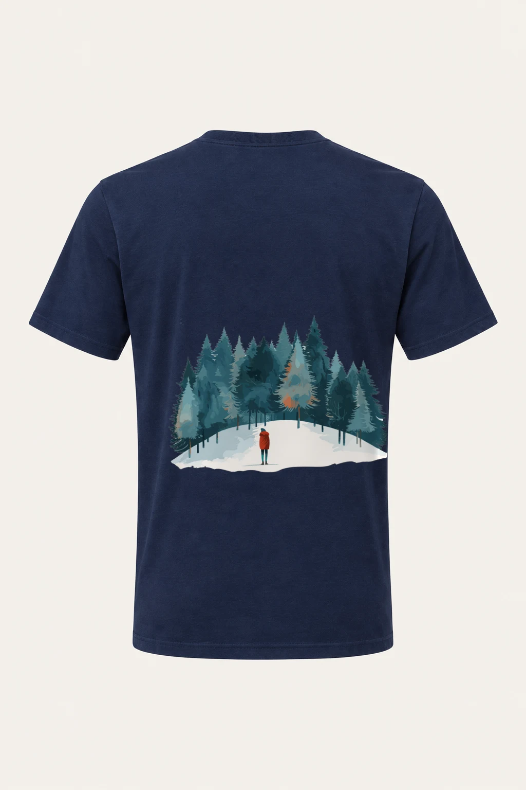 "Snowy Pine Path" Heavyweight Unisex Crewneck T-shirt | Gildan 5000