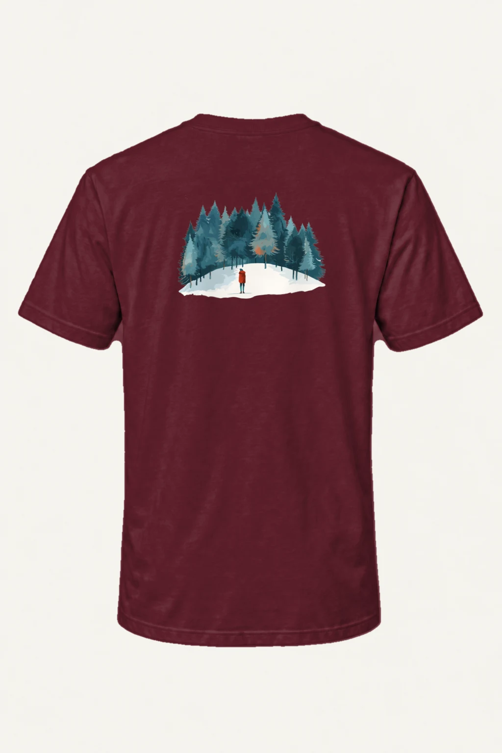 "Snowy Pine Path" Heavyweight Unisex Crewneck T-shirt | Gildan 5000