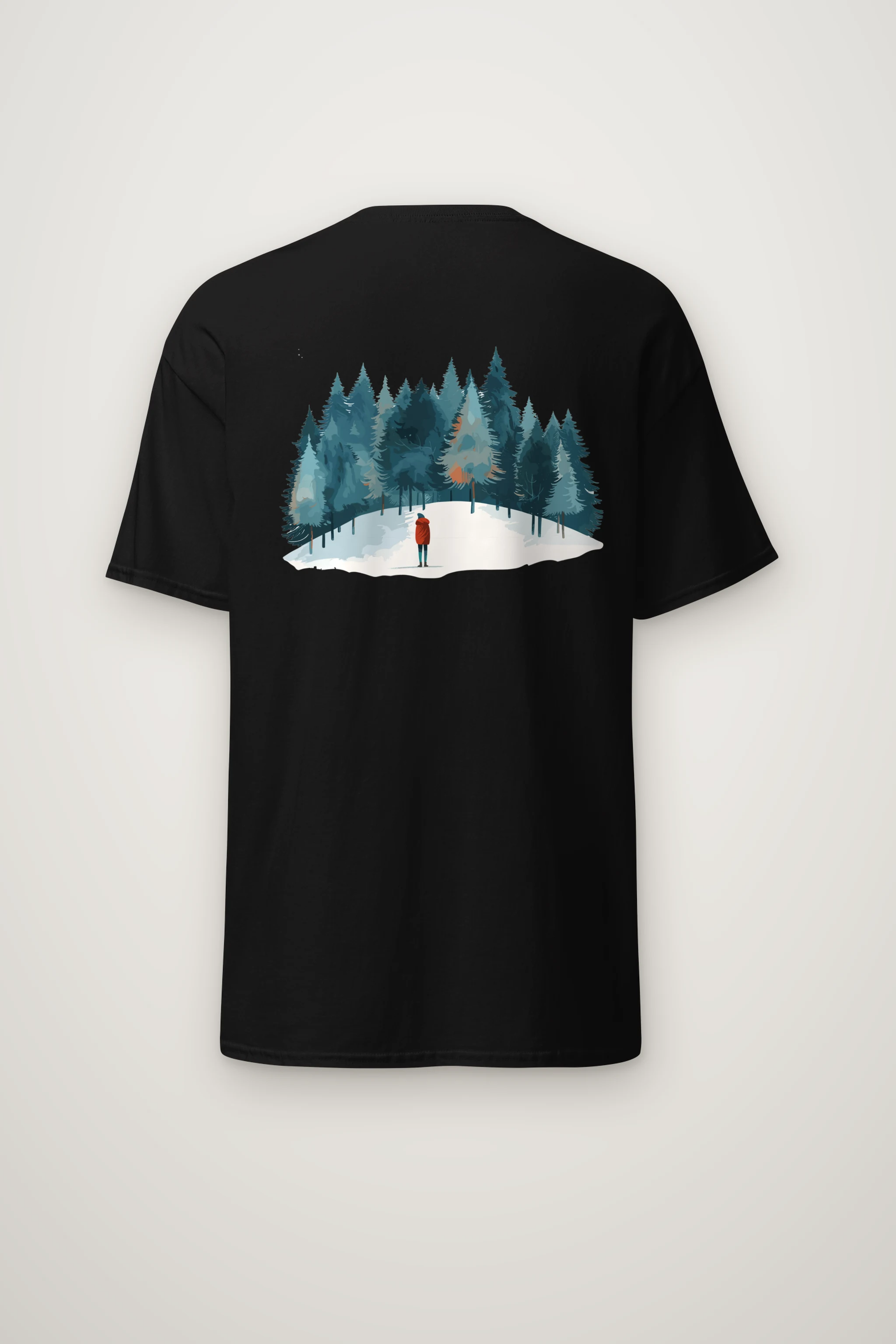 "Snowy Pine Path" Heavyweight Unisex Crewneck T-shirt