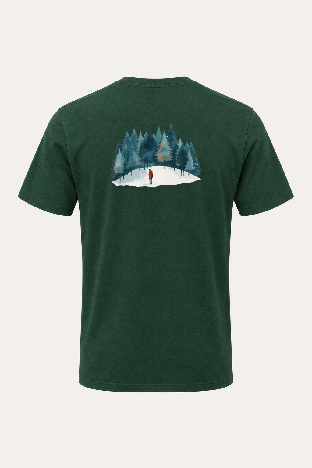 "Snowy Pine Path" Heavyweight Unisex Crewneck T-shirt | Gildan 5000