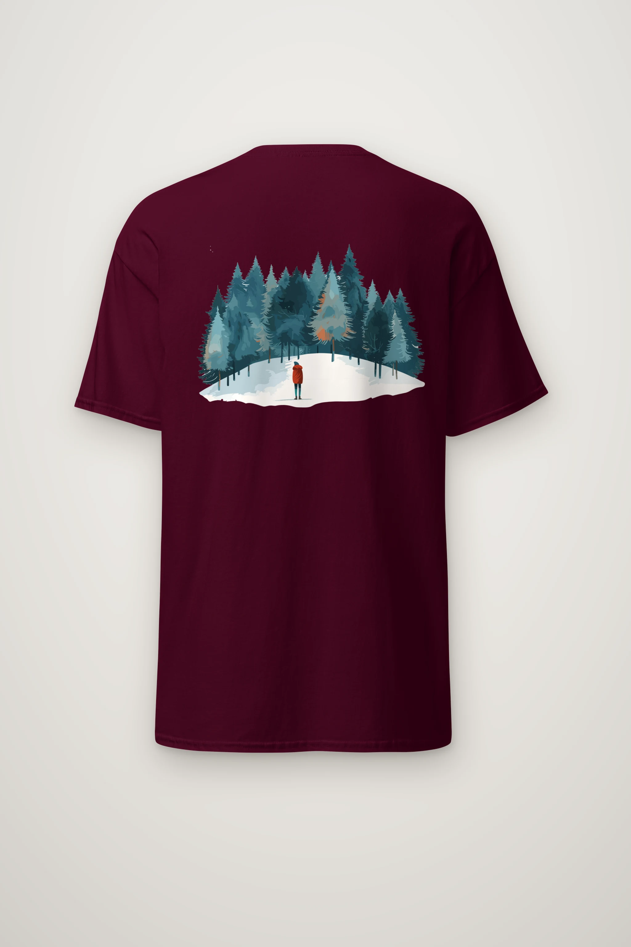 "Snowy Pine Path" Heavyweight Unisex Crewneck T-shirt