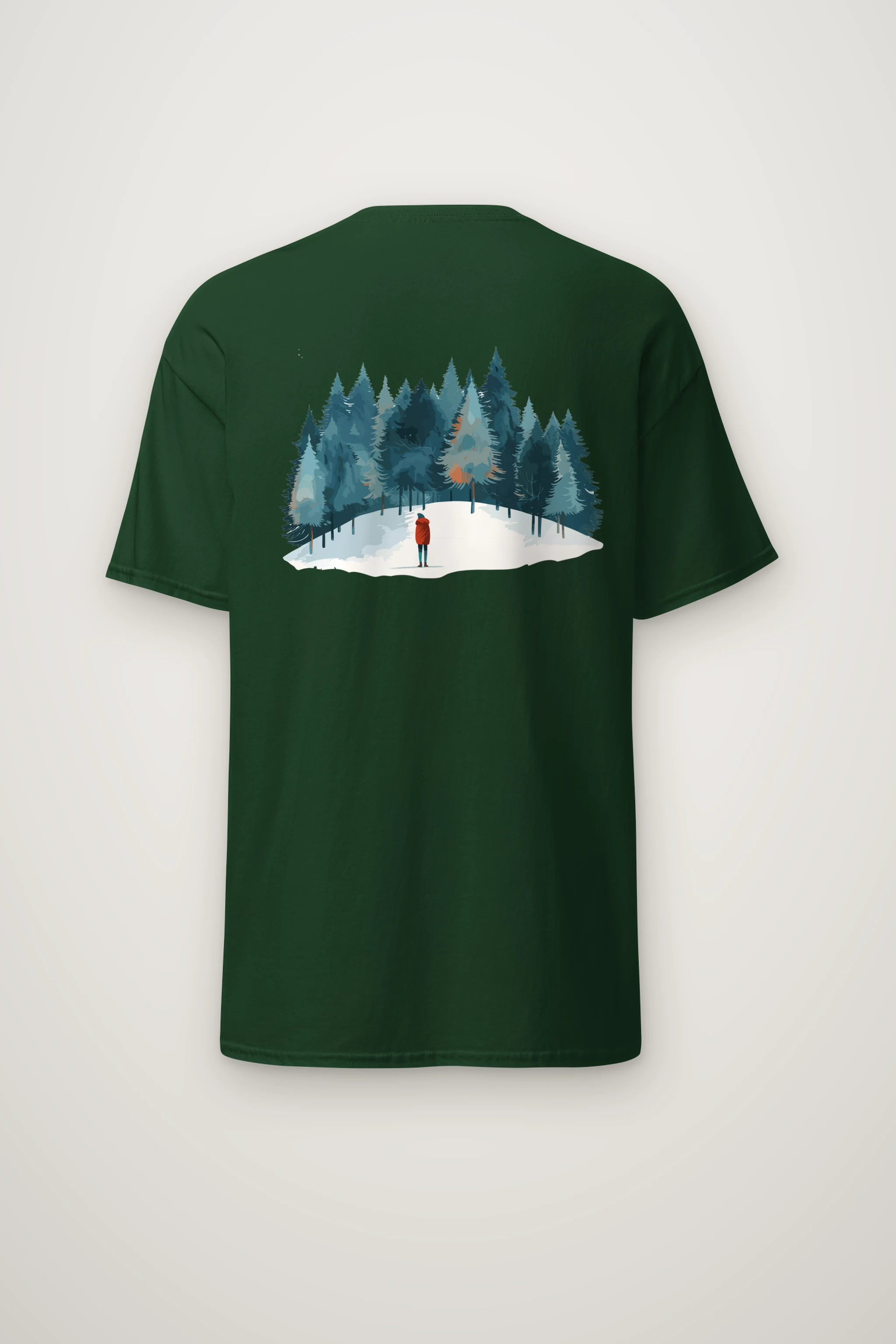 "Snowy Pine Path" Heavyweight Unisex Crewneck T-shirt