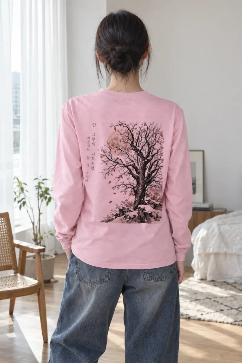 "Snowy Tree Birds" Unisex Longsleeve T-shirt