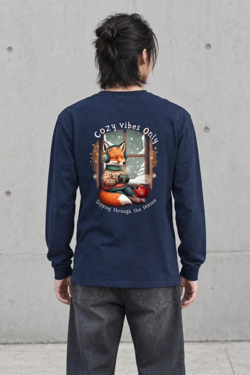"Snowy Window Fox" Unisex Longsleeve T-shirt