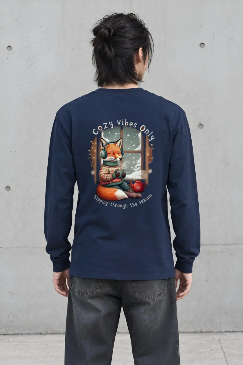 "Snowy Window Fox" Unisex Longsleeve T-shirt