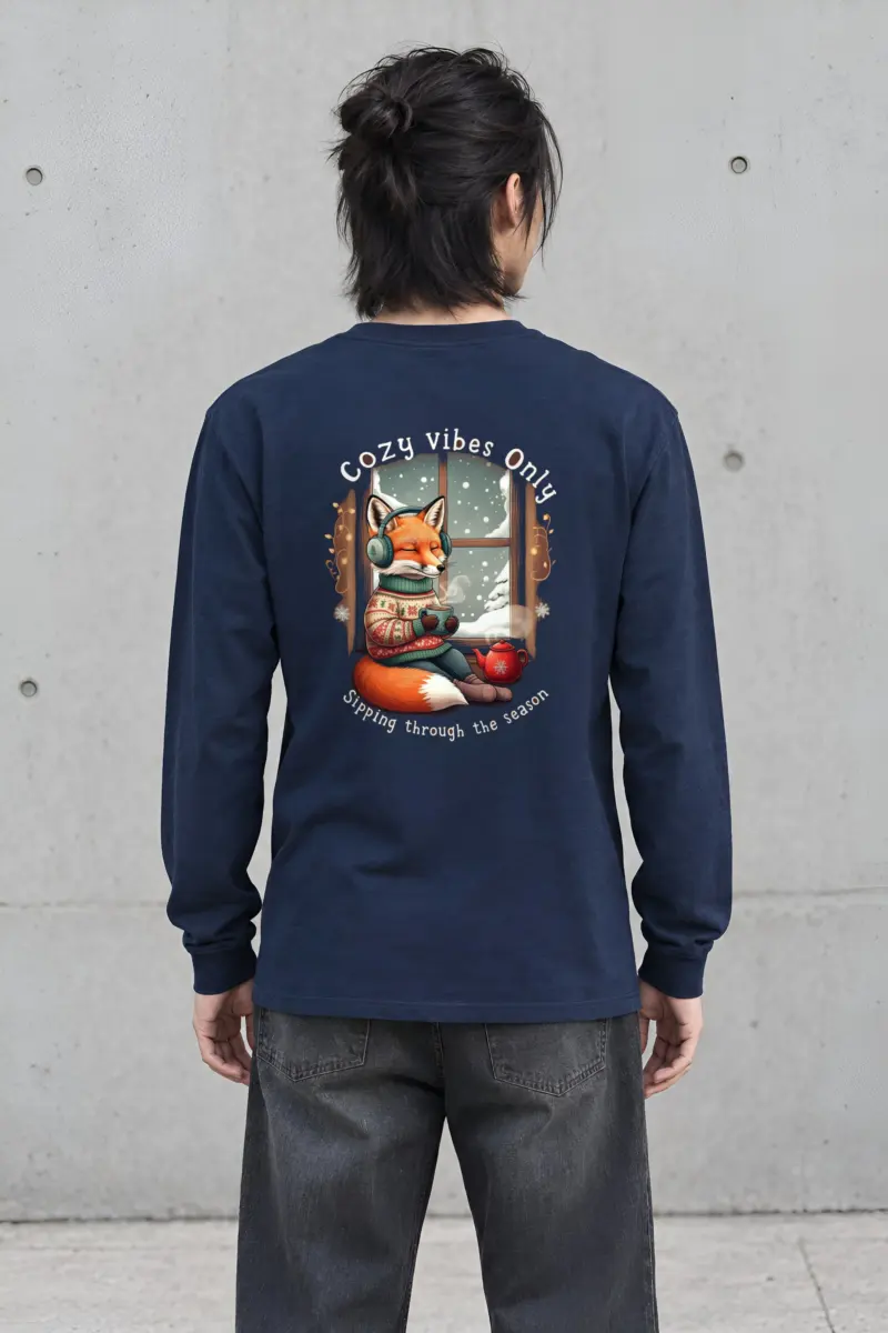 "Snowy Window Fox" Unisex Longsleeve T-shirt
