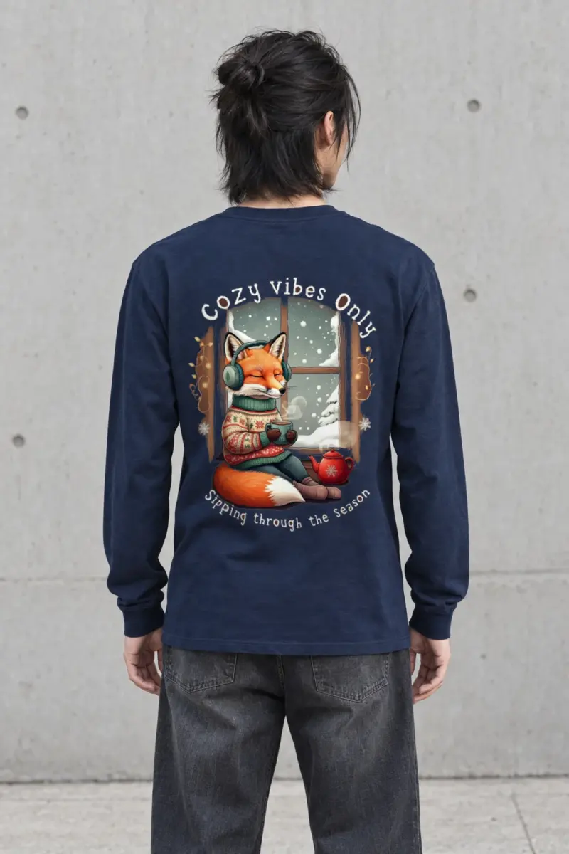 "Snowy Window Fox" Unisex Longsleeve T-shirt