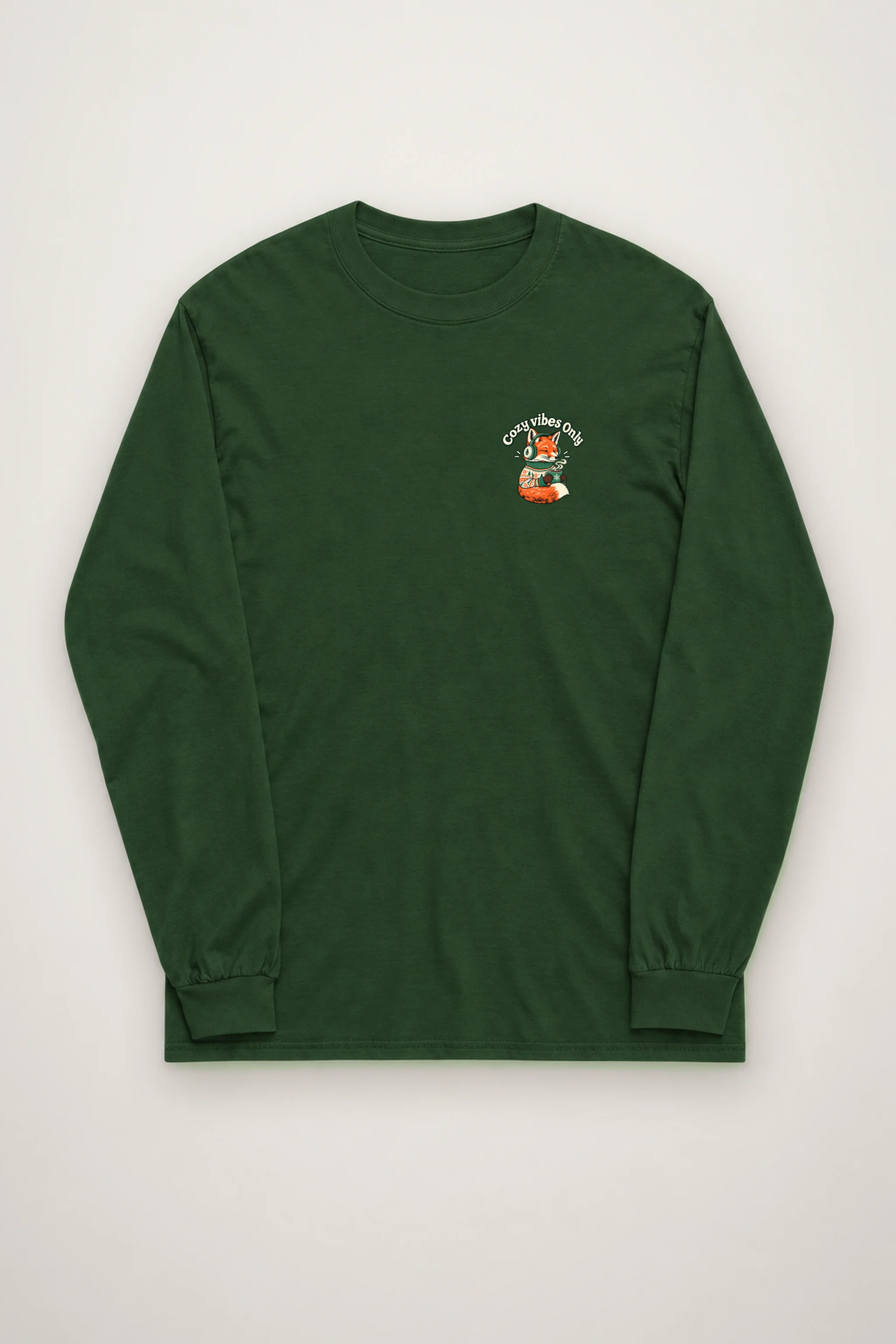"Snowy Window Fox" Unisex Longsleeve T-shirt