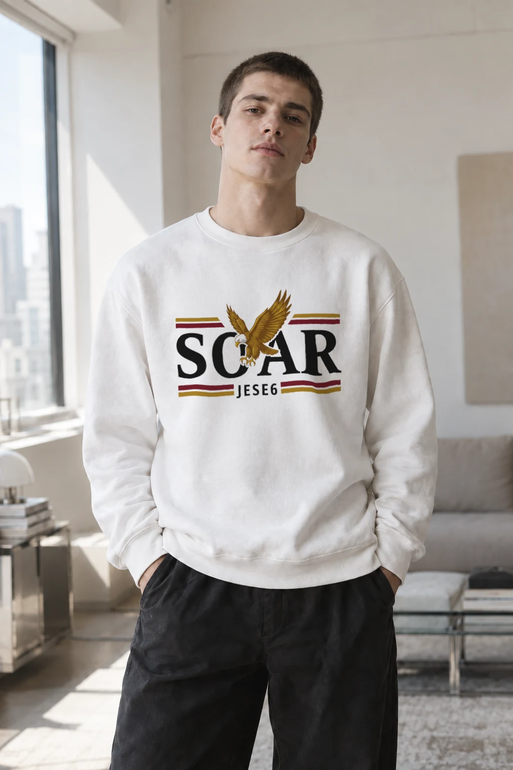 "Soar Eagle" Heavy Blend Unisex Crewneck Sweatshirt | Gildan 18000