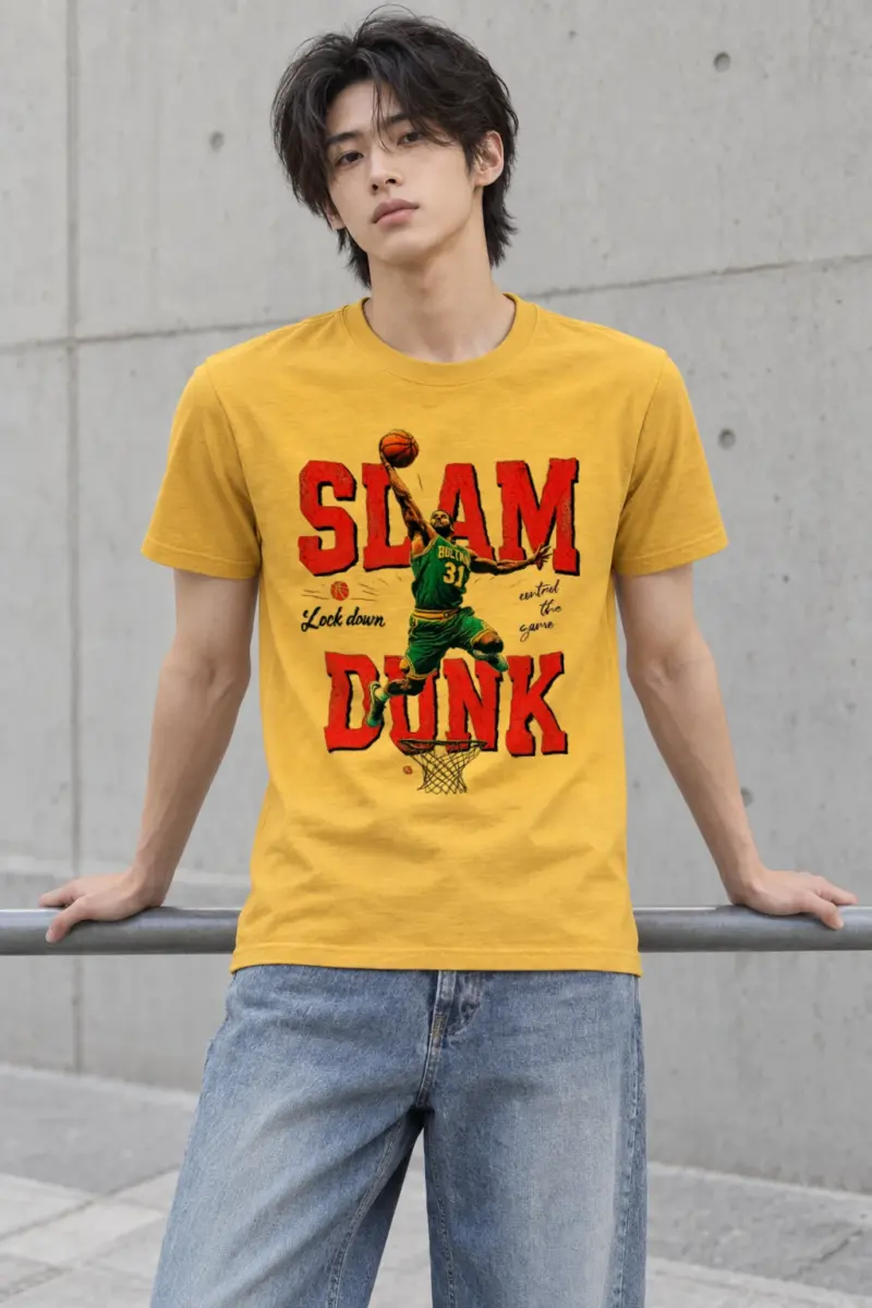 "Soaring Basketball Player" Heavyweight Unisex Crewneck T-shirt