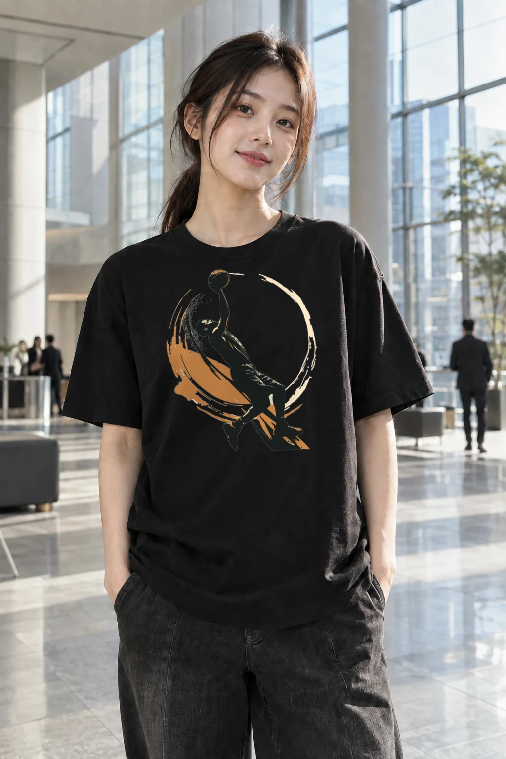 "Soaring Dunk" Heavyweight Unisex Crewneck T-shirt | Gildan 5000