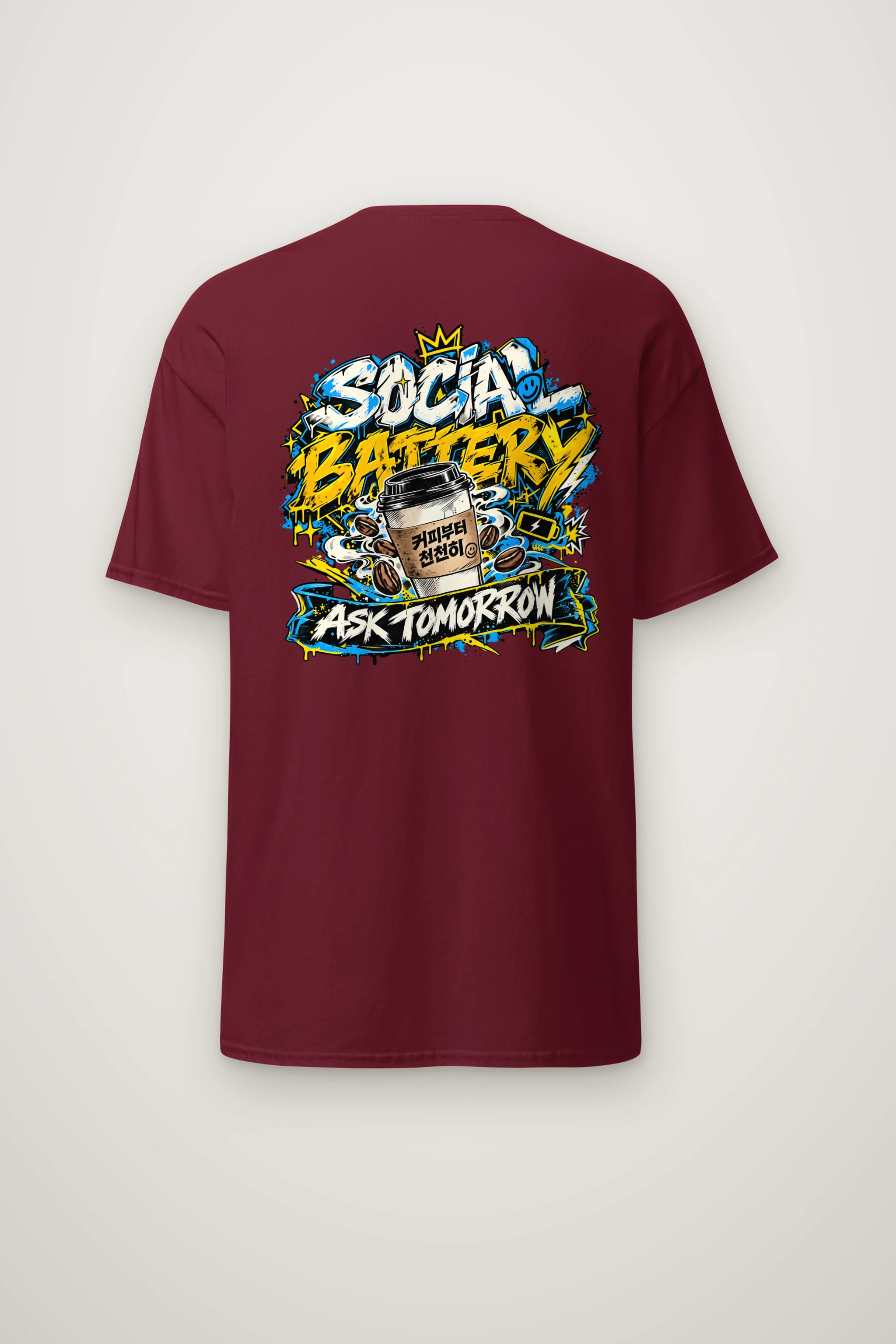 "Crowned Coffee Cup" Heavyweight Unisex Crewneck T-shirt