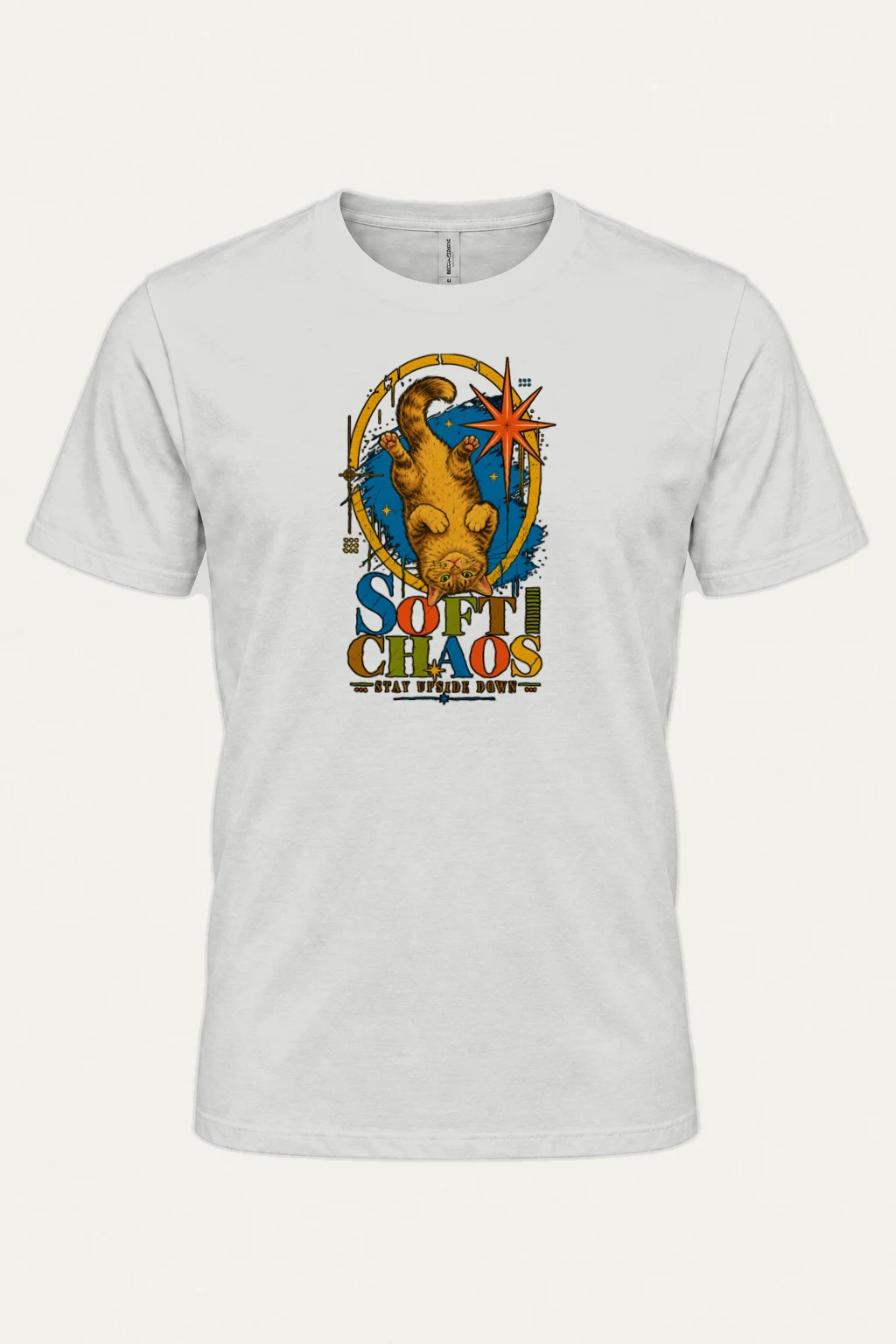 "Soft Chaos Cat" Heavyweight Unisex Crewneck T-shirt | Gildan 5000