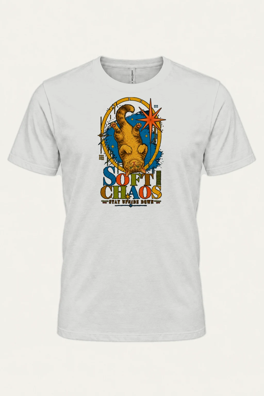 "Soft Chaos Cat" Heavyweight Unisex Crewneck T-shirt | Gildan 5000