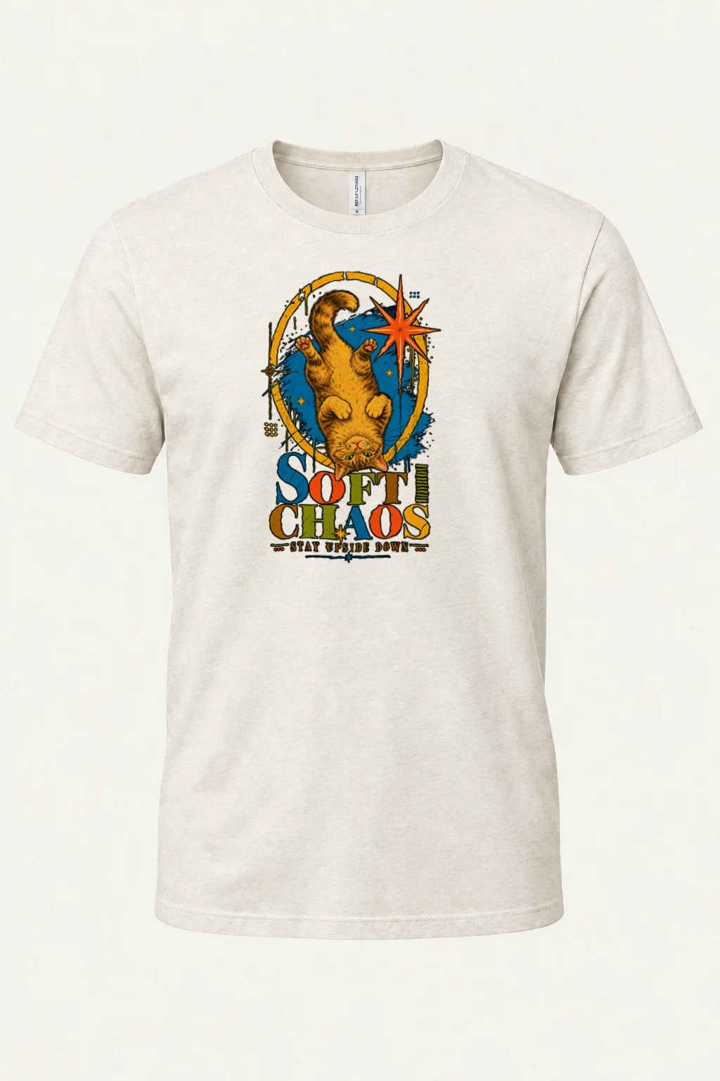"Soft Chaos Cat" Heavyweight Unisex Crewneck T-shirt | Gildan 5000