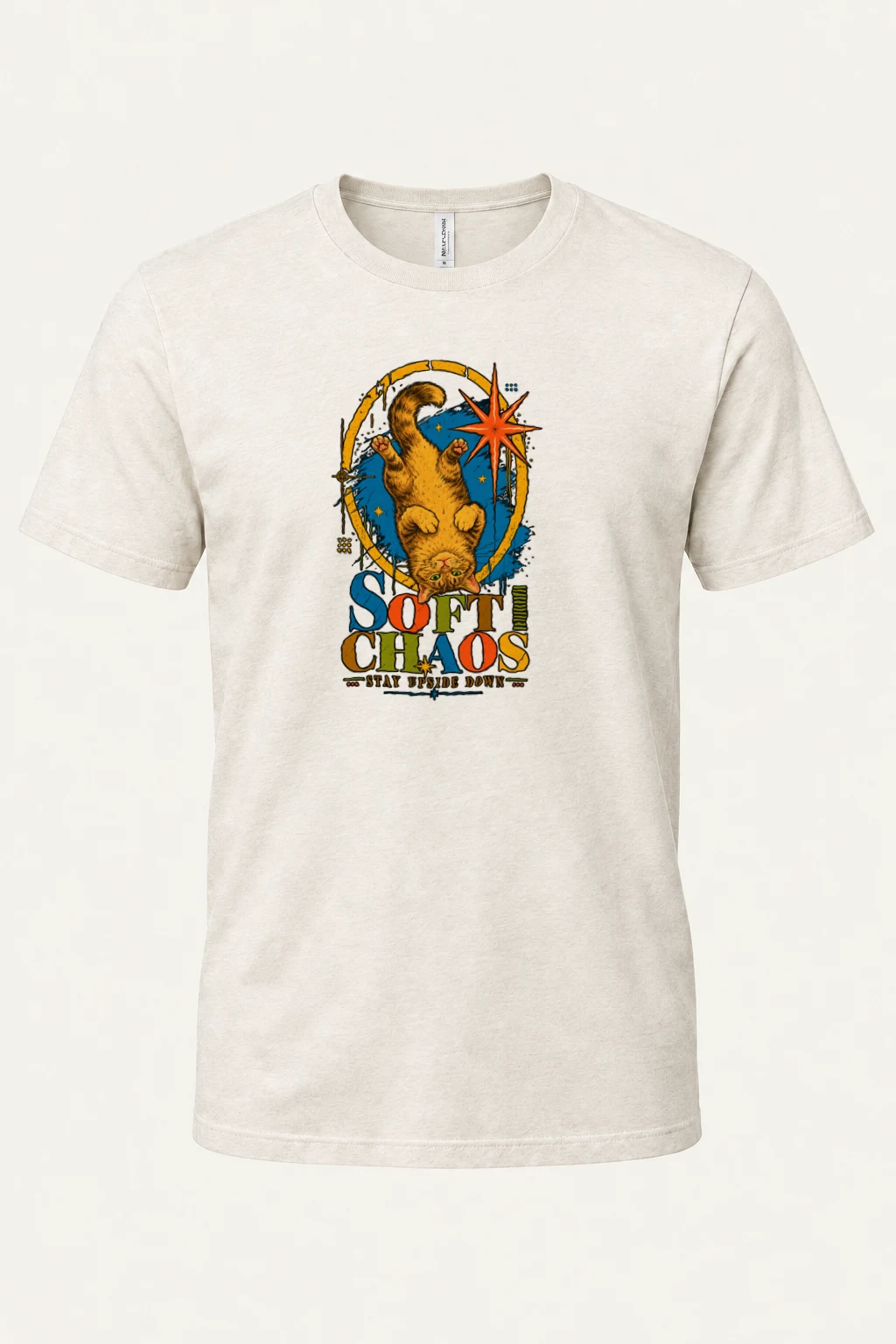 "Soft Chaos Cat" Heavyweight Unisex Crewneck T-shirt | Gildan 5000