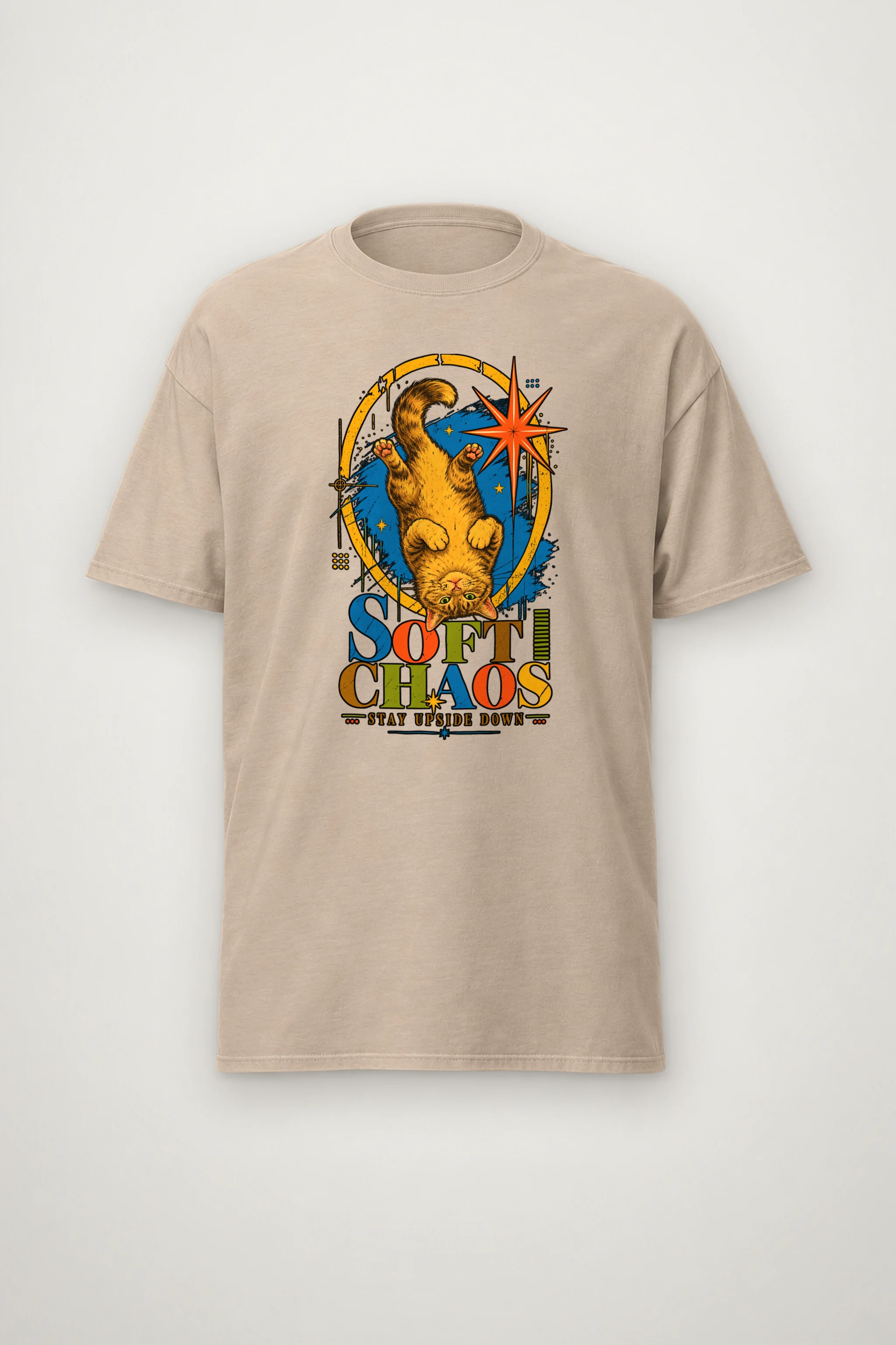 "Soft Chaos Cat" Heavyweight Unisex Crewneck T-shirt