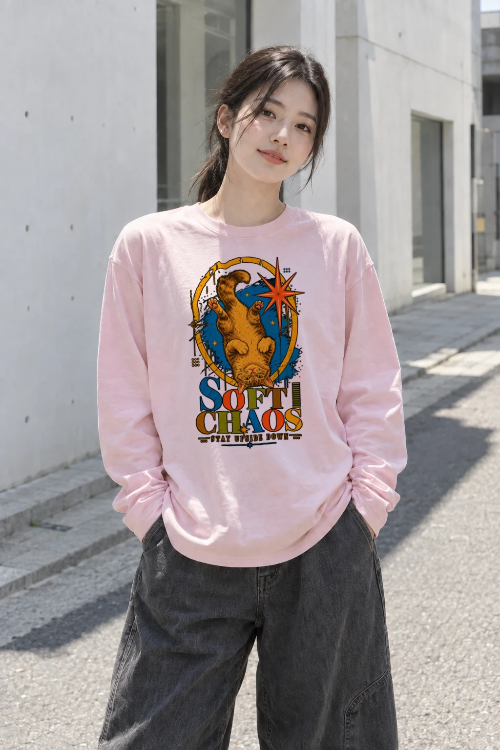 "Soft Chaos Cat" Unisex Longsleeve T-shirt | Gildan 2400