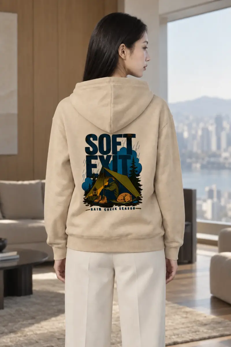 "Soft Exit Rain Check" Heavy Blend Unisex Pullover Hoodie | Gildan 18500