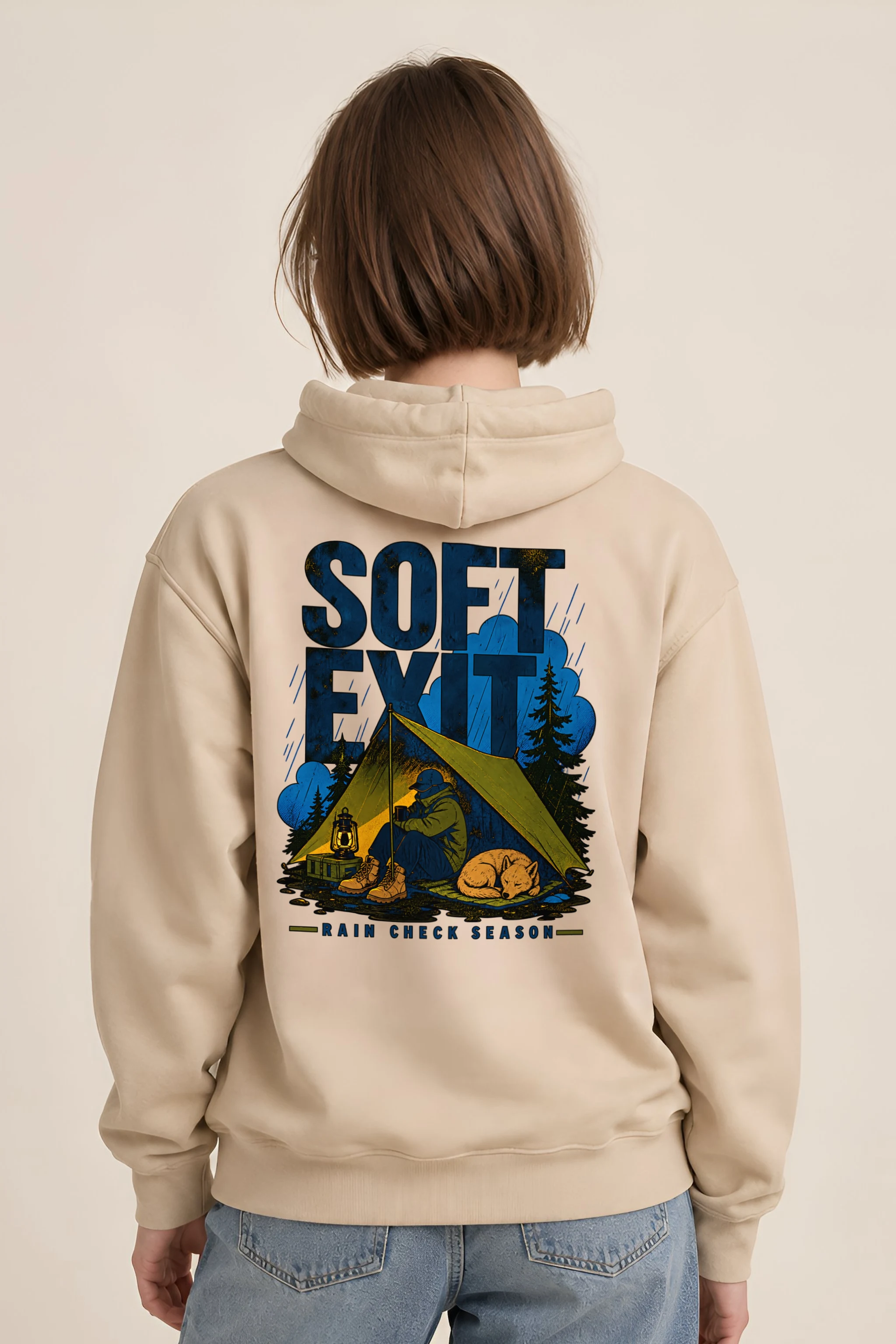 "Soft Exit Rain Check" 1 Pullover Hoodie