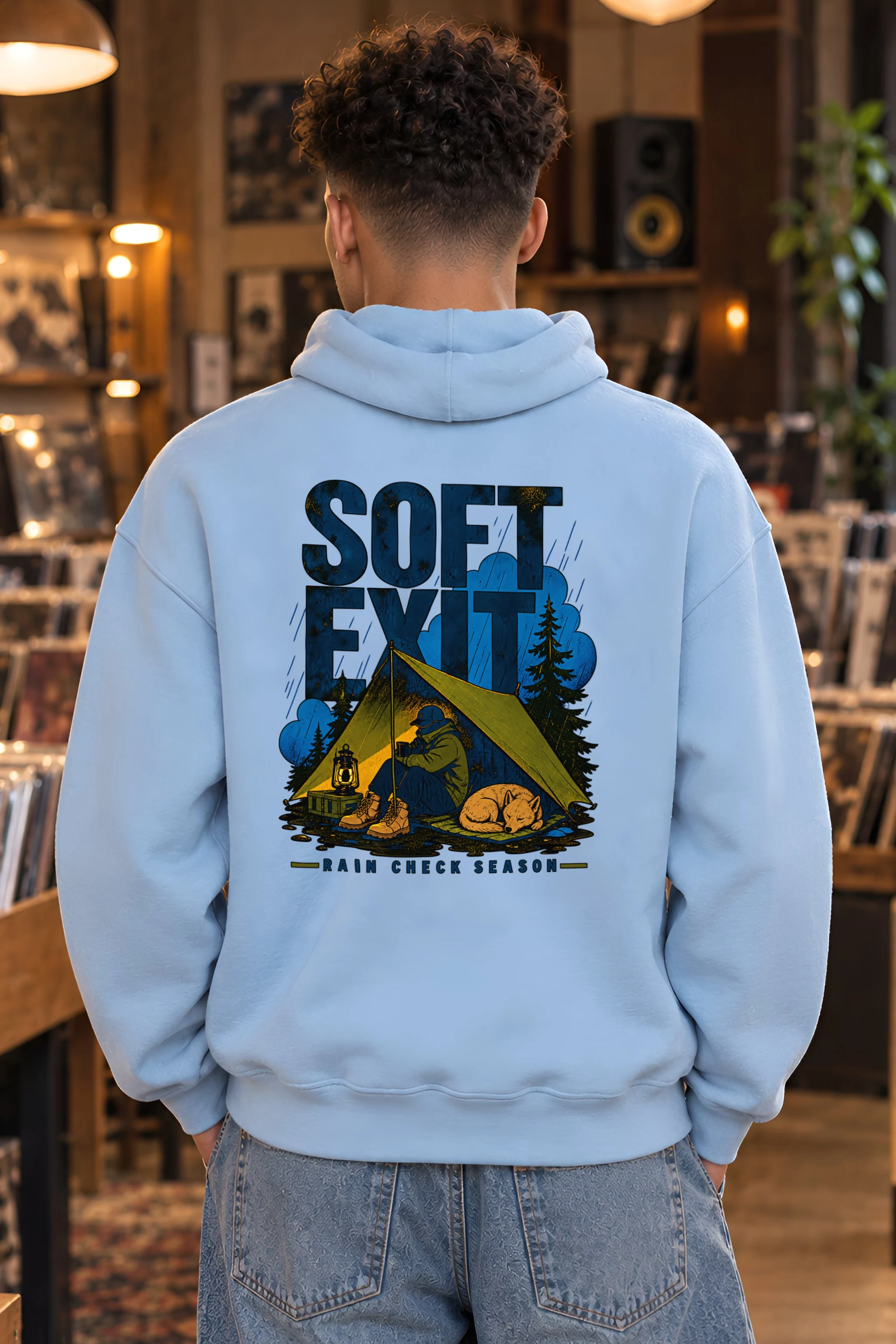 "Soft Exit Rain Check" 1 Pullover Hoodie