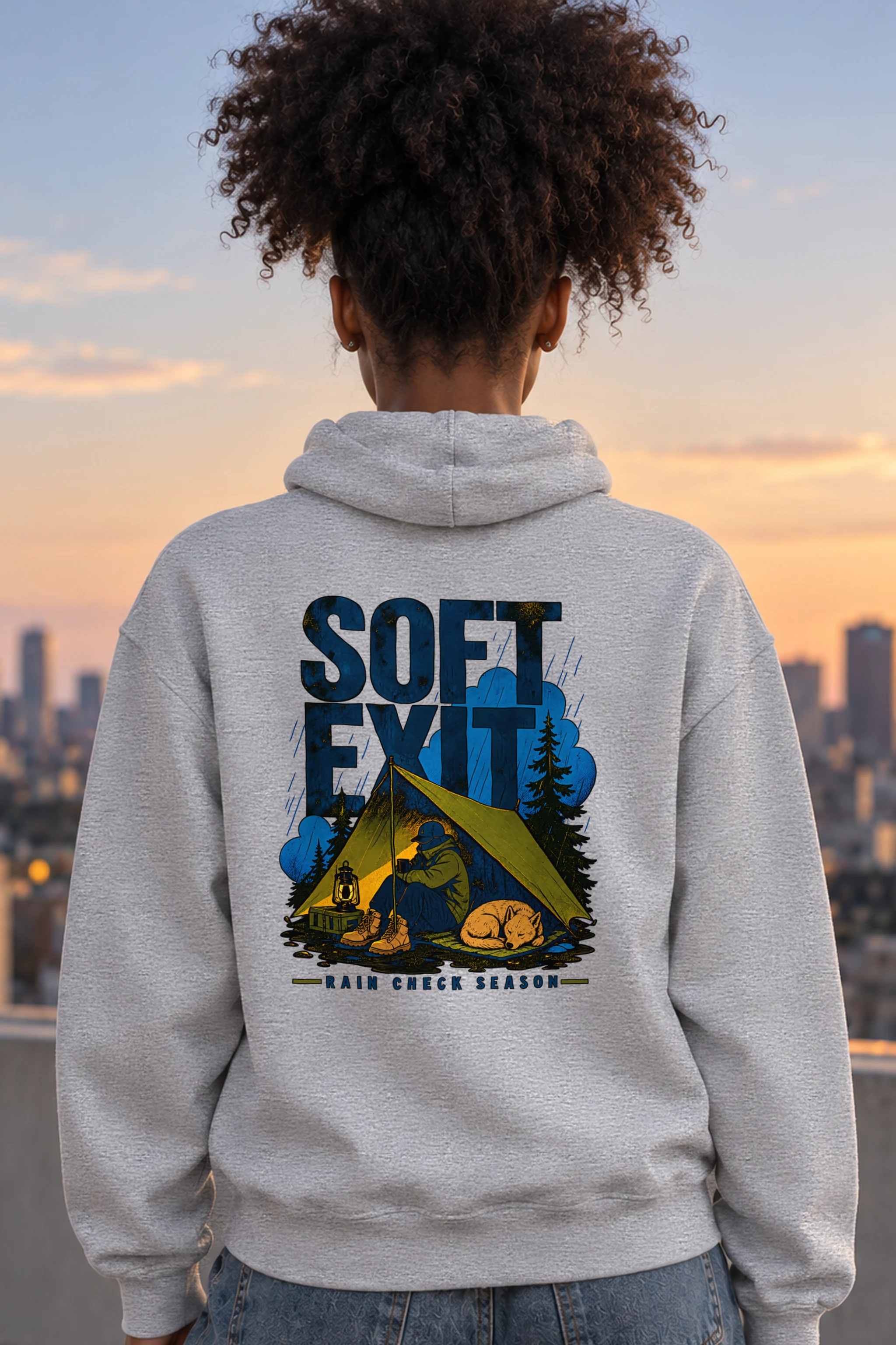 "Soft Exit Rain Check" 1 Pullover Hoodie