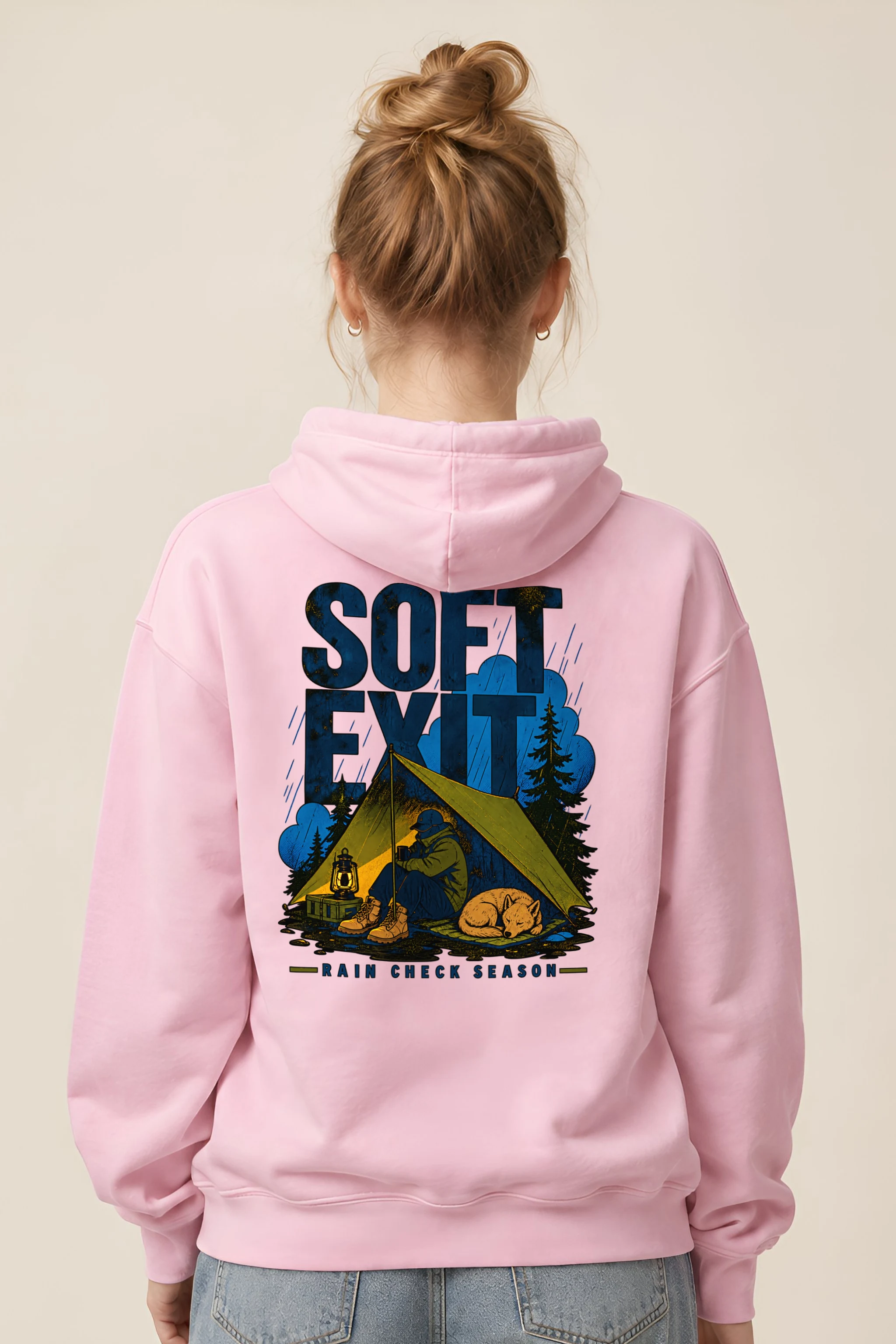 "Soft Exit Rain Check" 1 Pullover Hoodie
