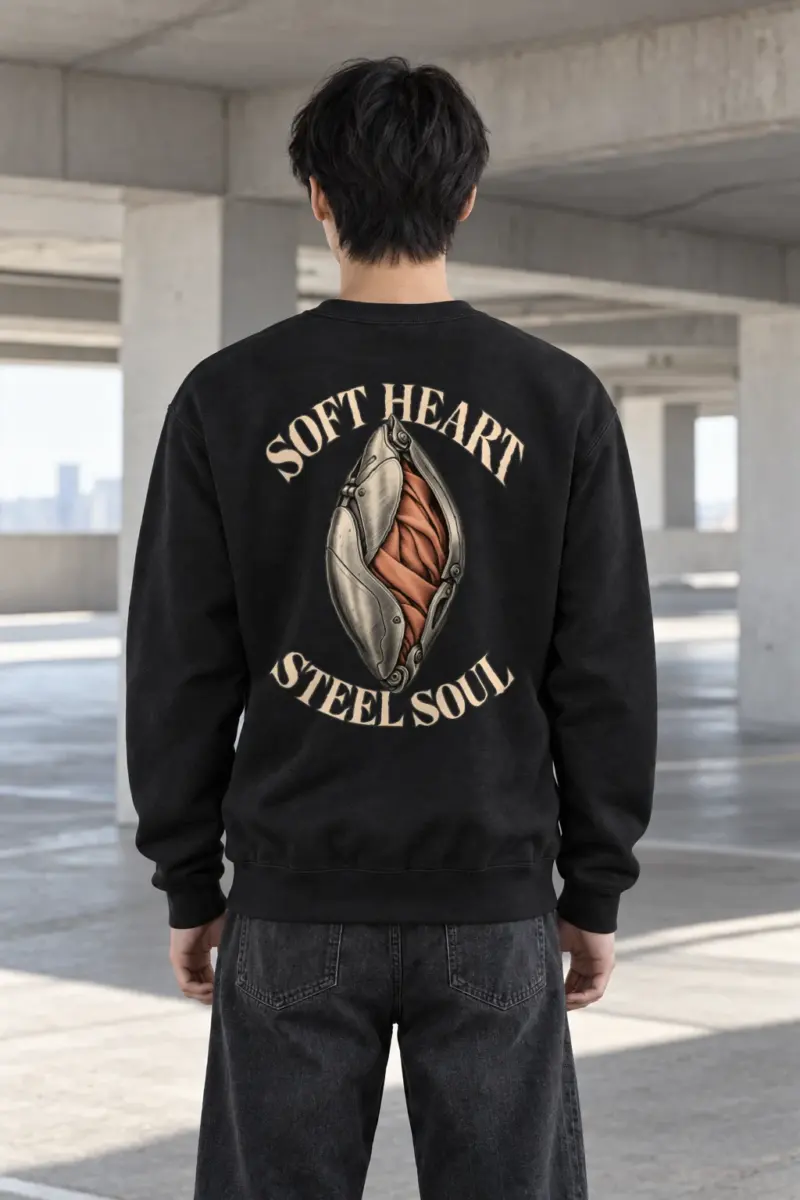 "Soft Heart Steel Soul" Heavy Blend Unisex Crewneck Sweatshirt