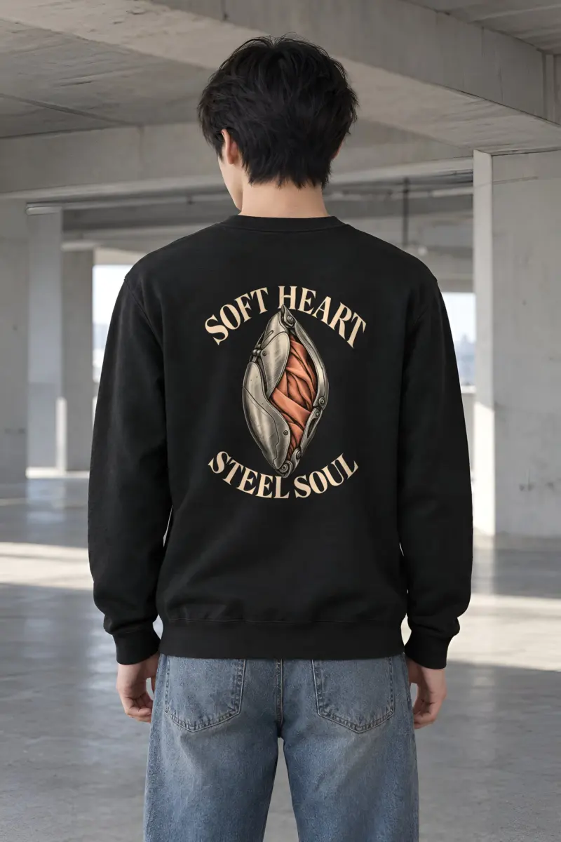 "Soft Heart Steel Soul" Heavy Blend Unisex Crewneck Sweatshirt