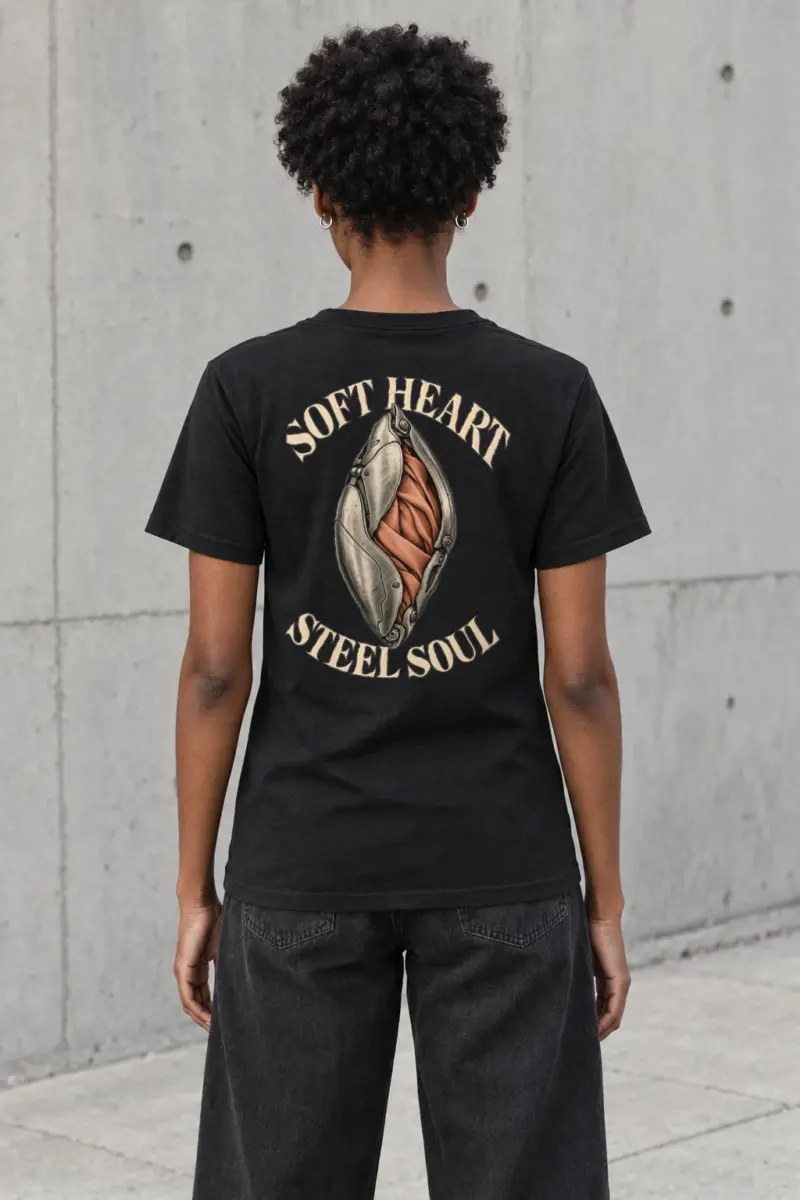 "Soft Heart Steel Soul" Heavyweight Unisex Crewneck T-shirt | Gildan 5000