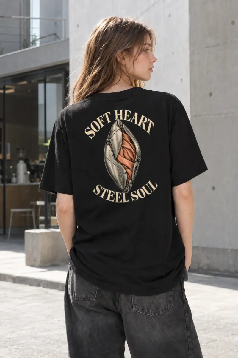 "Soft Heart Steel Soul" Heavyweight Unisex Crewneck T-shirt | Gildan 5000