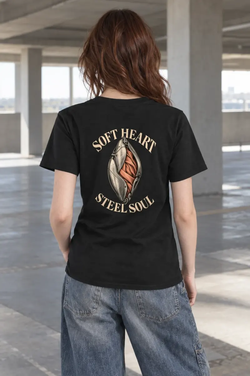"Soft Heart Steel Soul" Heavyweight Unisex Crewneck T-shirt