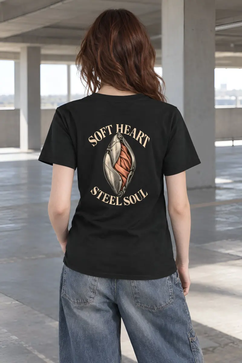 "Soft Heart Steel Soul" Heavyweight Unisex Crewneck T-shirt