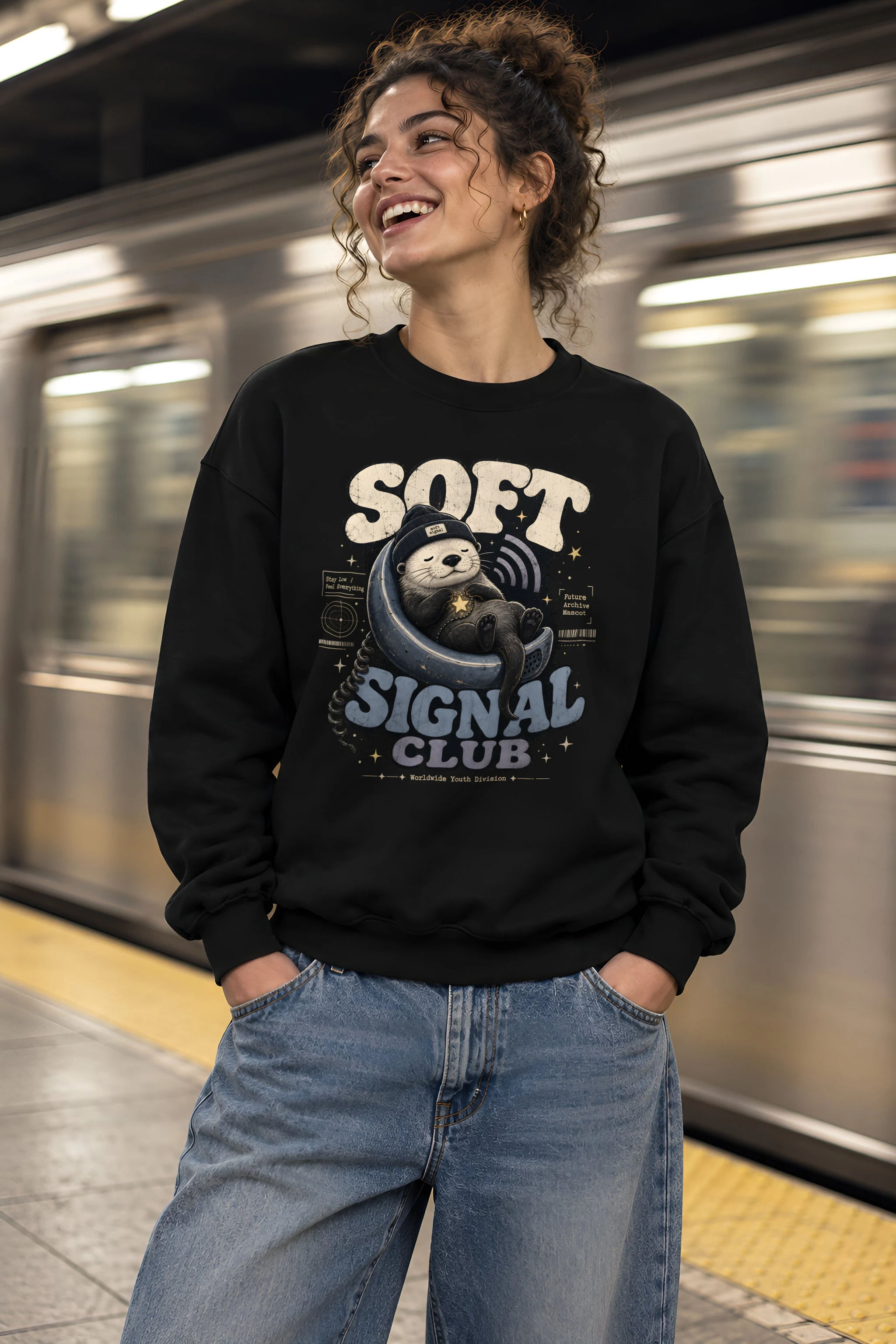 "Soft Signal Boost" Heavy Blend Unisex Crewneck Sweatshirt
