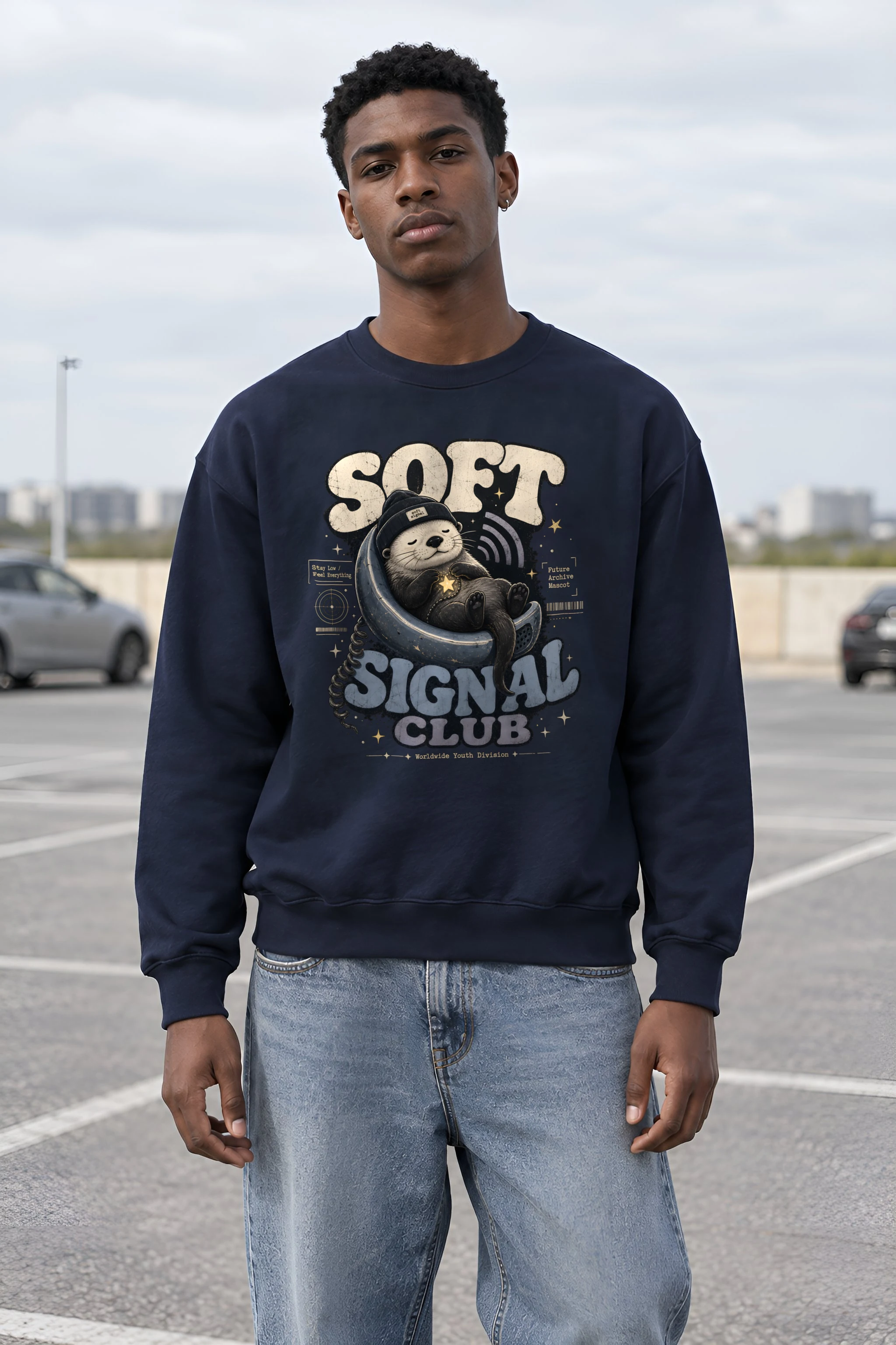"Soft Signal Boost" Heavy Blend Unisex Crewneck Sweatshirt