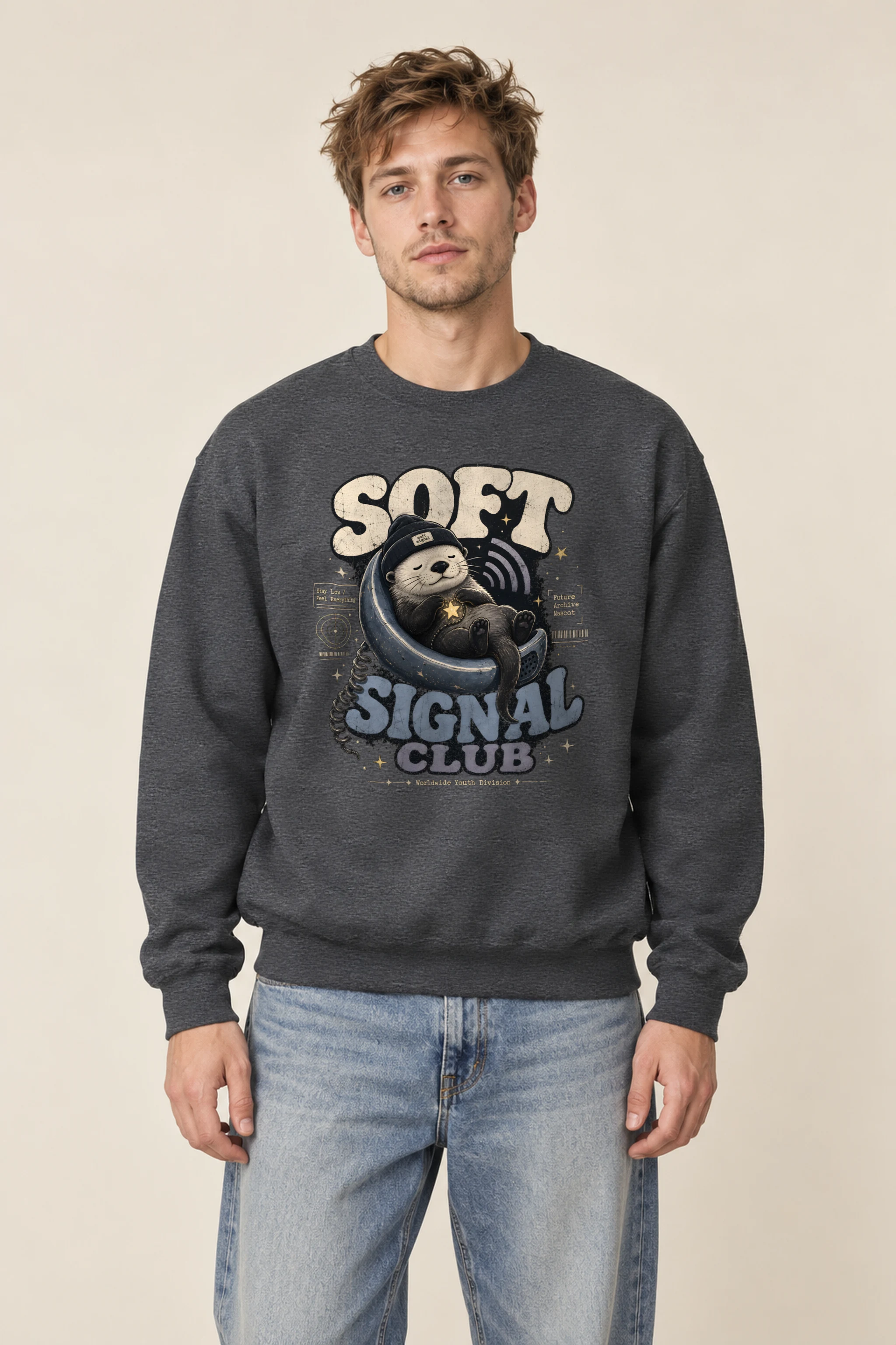 "Soft Signal Boost" Heavy Blend Unisex Crewneck Sweatshirt