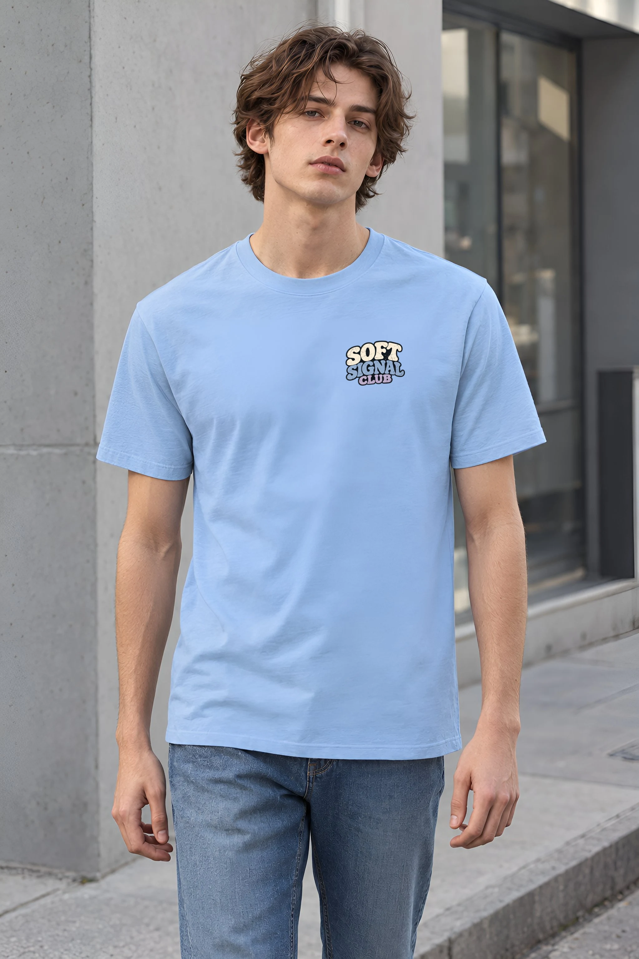 "Soft Signal Boost" Heavyweight Unisex Crewneck T-shirt