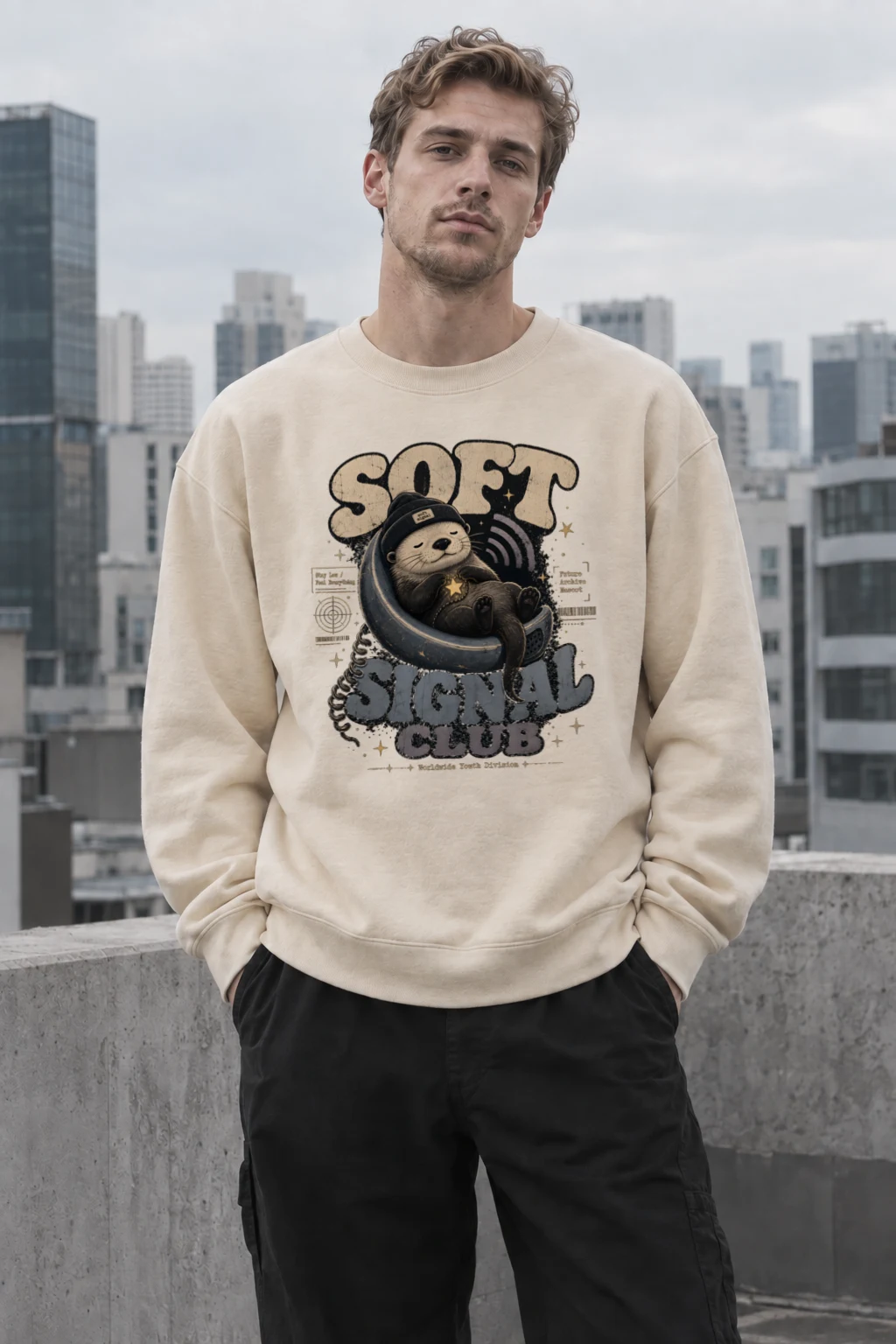 "Soft Signal Boost" Unisex Sponge Fleece Crewneck Sweatshirt | Bella + Canvas 3901