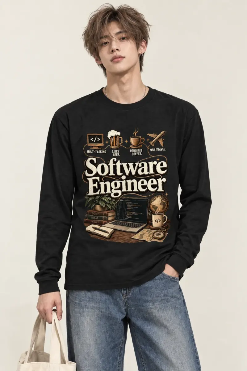 "Software Engineer Illustration" Unisex Longsleeve T-shirt