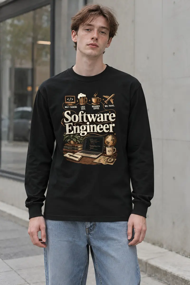 "Software Engineer Illustration" Unisex Longsleeve T-shirt