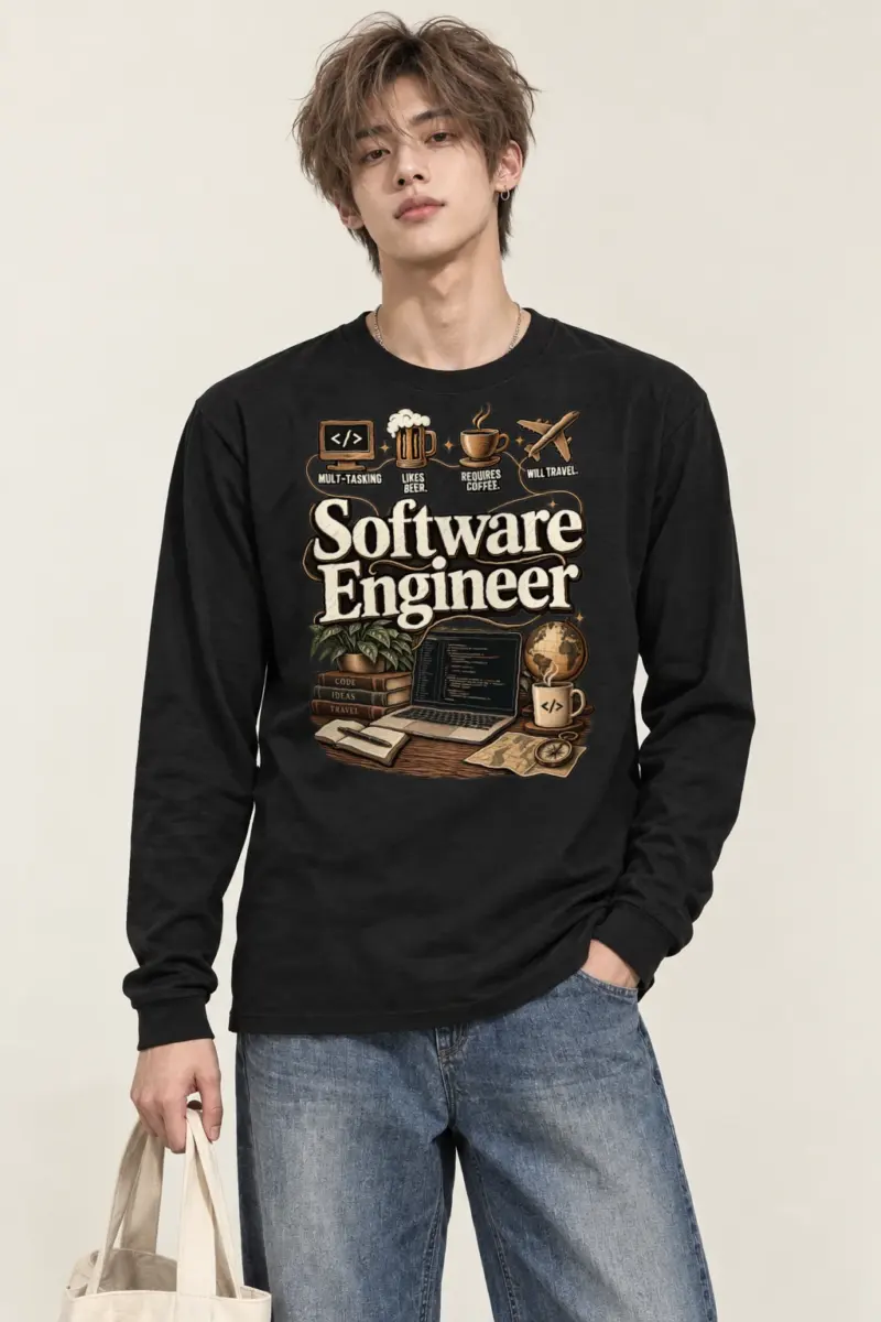 "Software Engineer Illustration" Unisex Longsleeve T-shirt