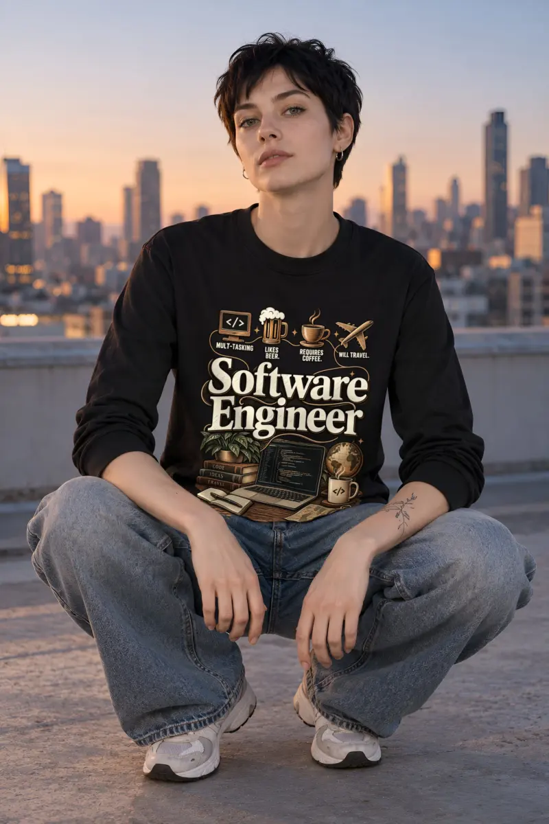 "Software Engineer Illustration" Unisex Longsleeve T-shirt