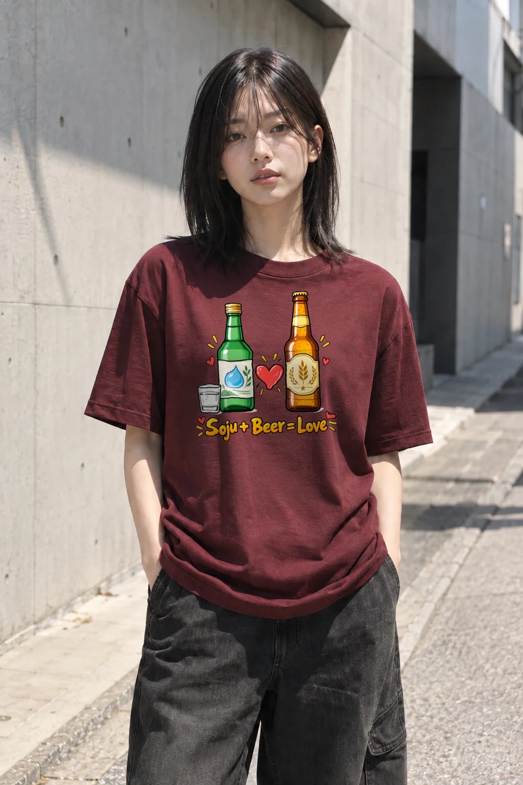 "Soju Beer Love" Heavyweight Unisex Crewneck T-shirt | Gildan 5000