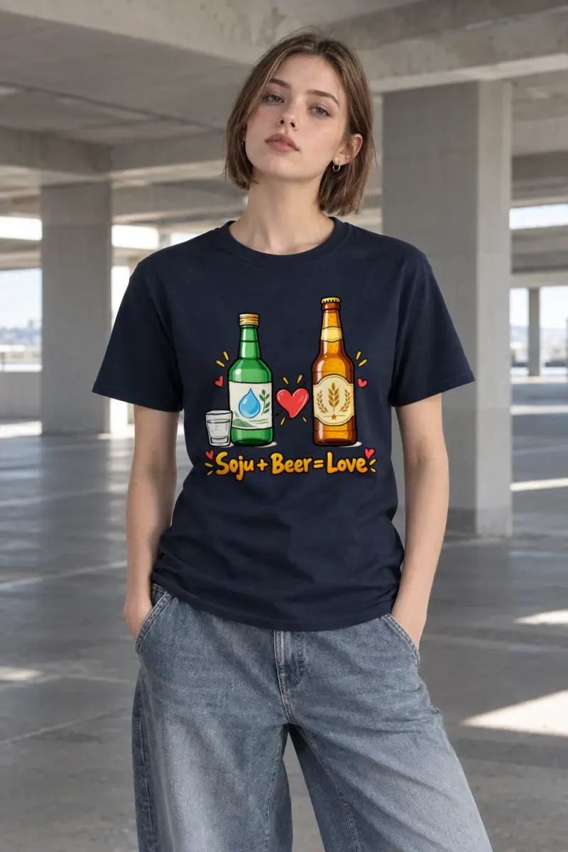 "Soju Beer Love" Heavyweight Unisex Crewneck T-shirt